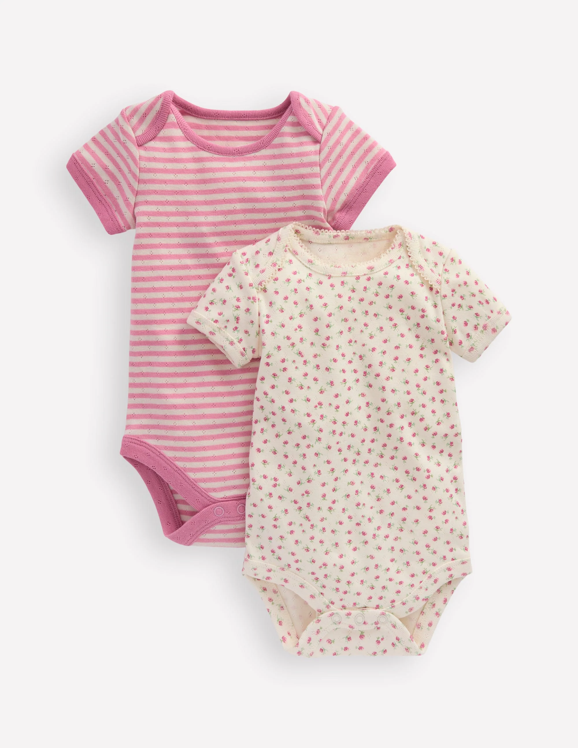 2-pack Pointelle Bodies-Ditsy Rose