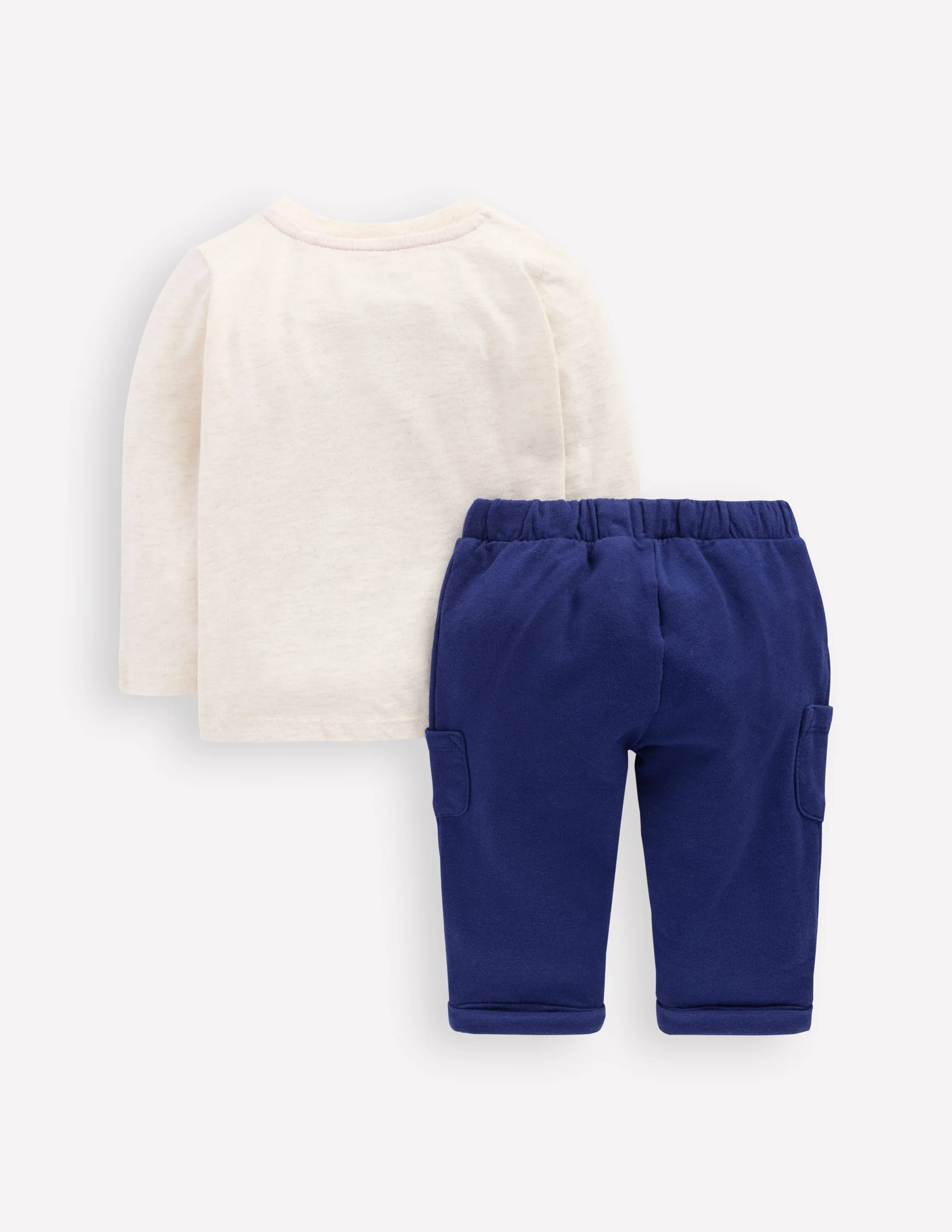 Appliqué Jersey Play Set-Oatmeal Marl Train - Image 2