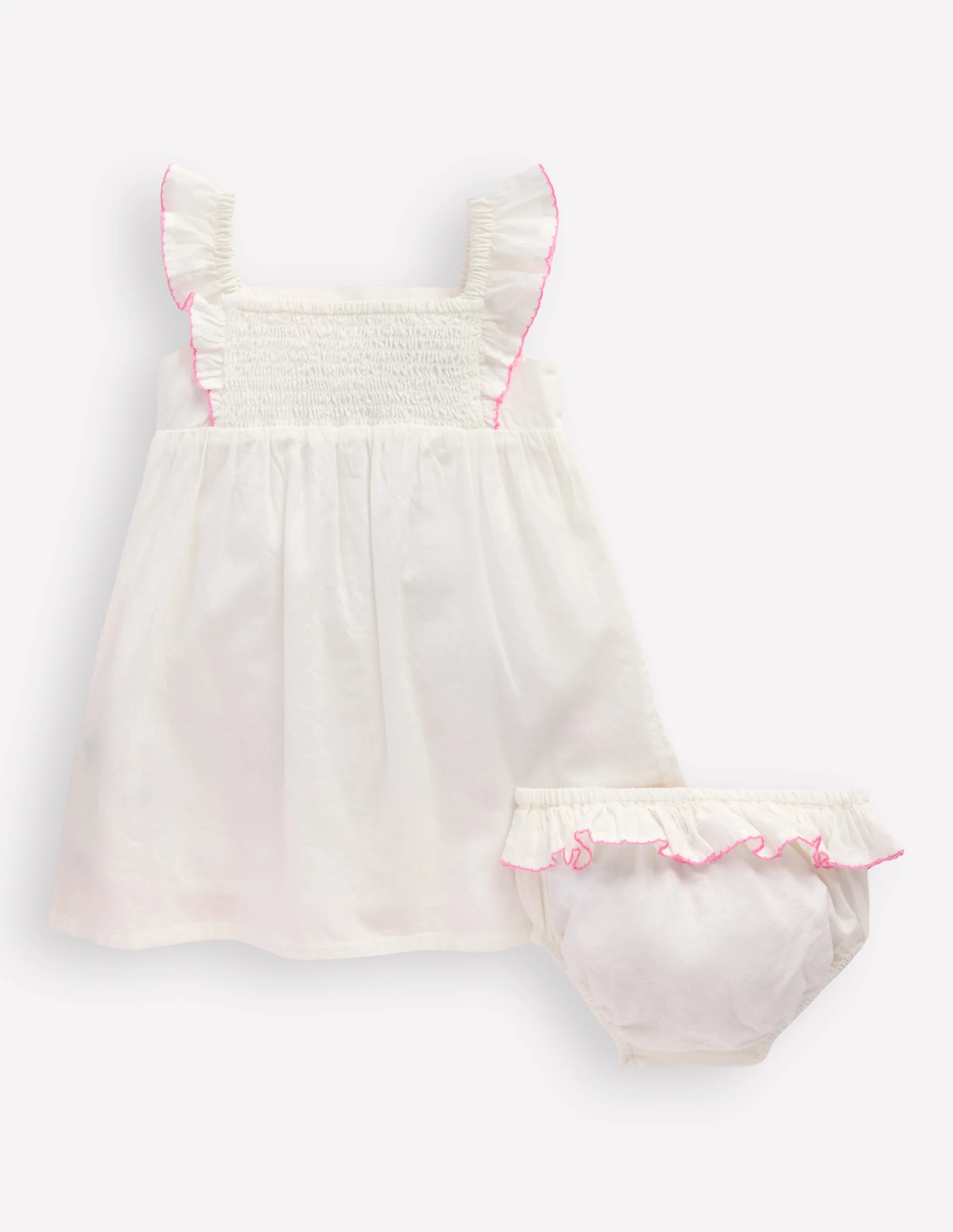 Appliqué Ruffle Dress-Soft Ivory Fruit - Image 5