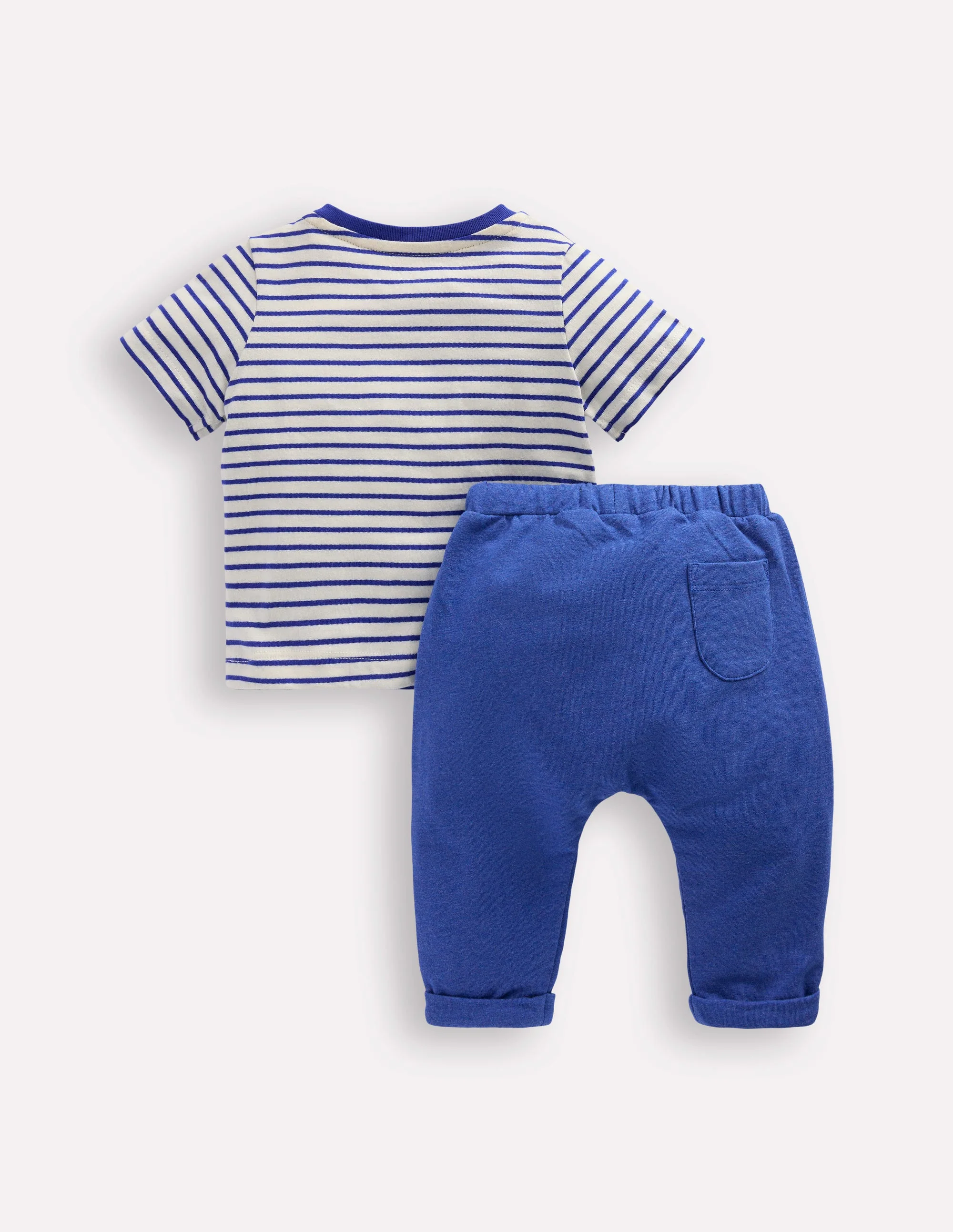 Bouclé Jersey Play Set-Soft Ivory and Bright Blue - Image 2