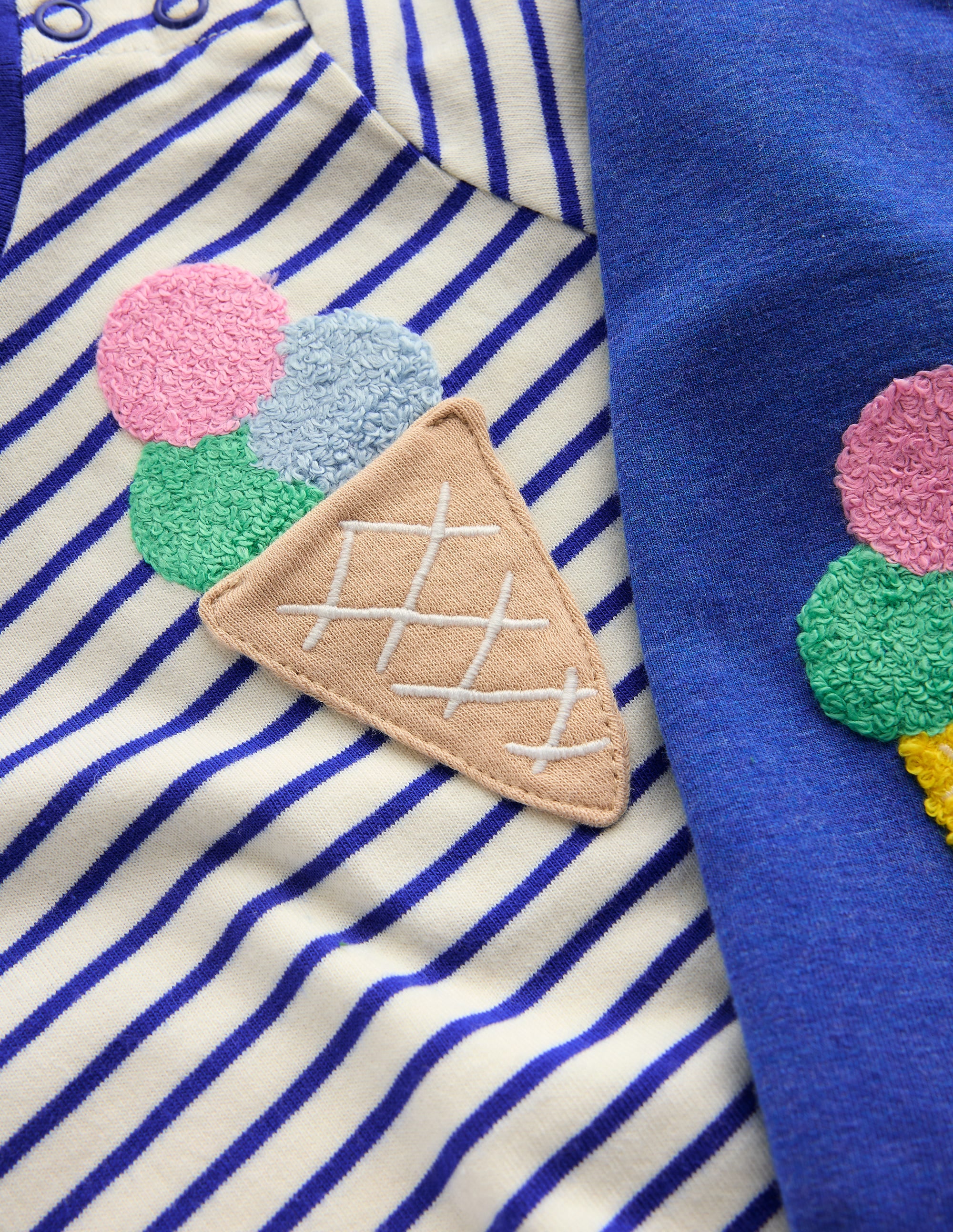 Bouclé Jersey Play Set-Soft Ivory and Bright Blue - Image 3