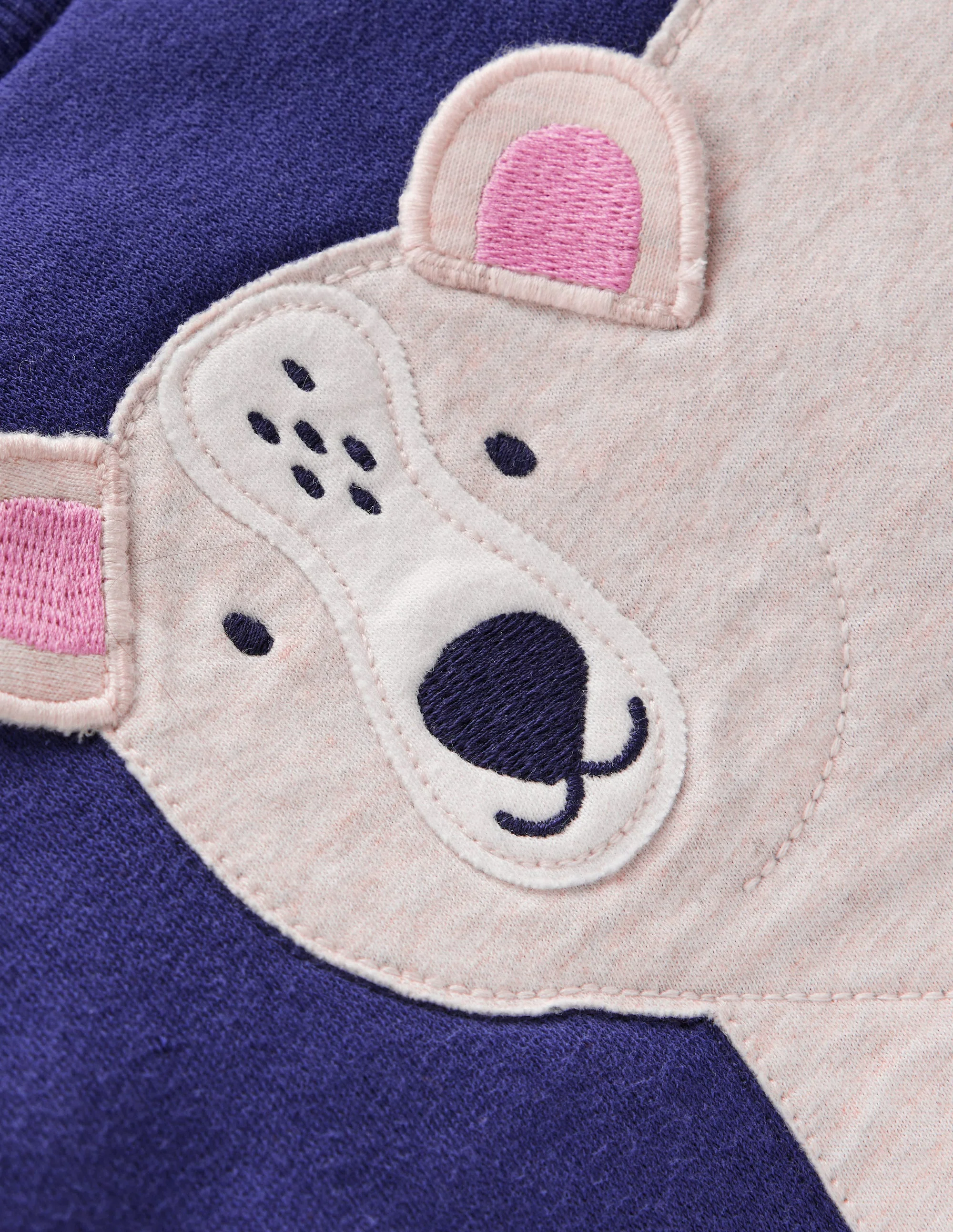 Boys Appliqué Sweatshirt-Navy Polar Bear - Image 3