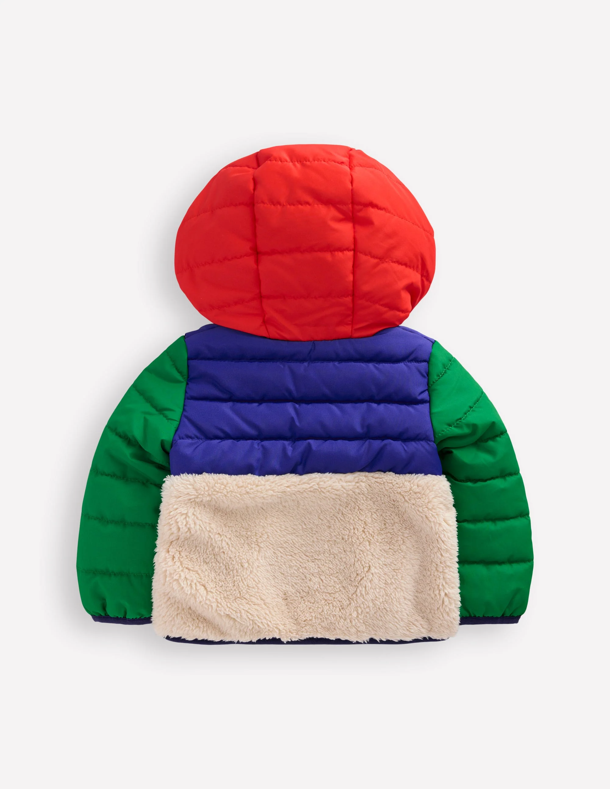 Boys Mixed Borg Jacket-Multi Colour Block - Image 2