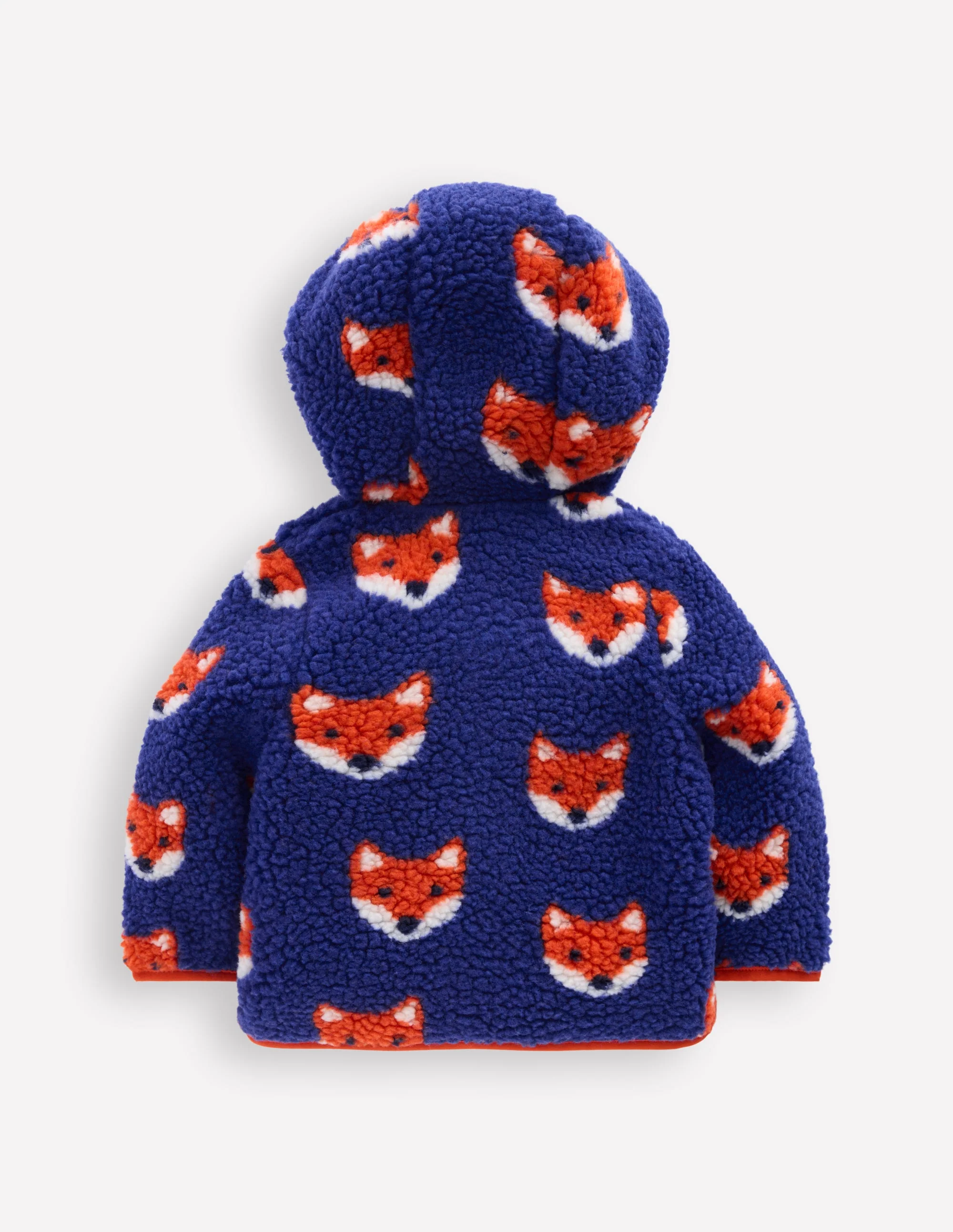 Boys Novelty Cosy Borg Jacket-Blue Foxes - Image 2