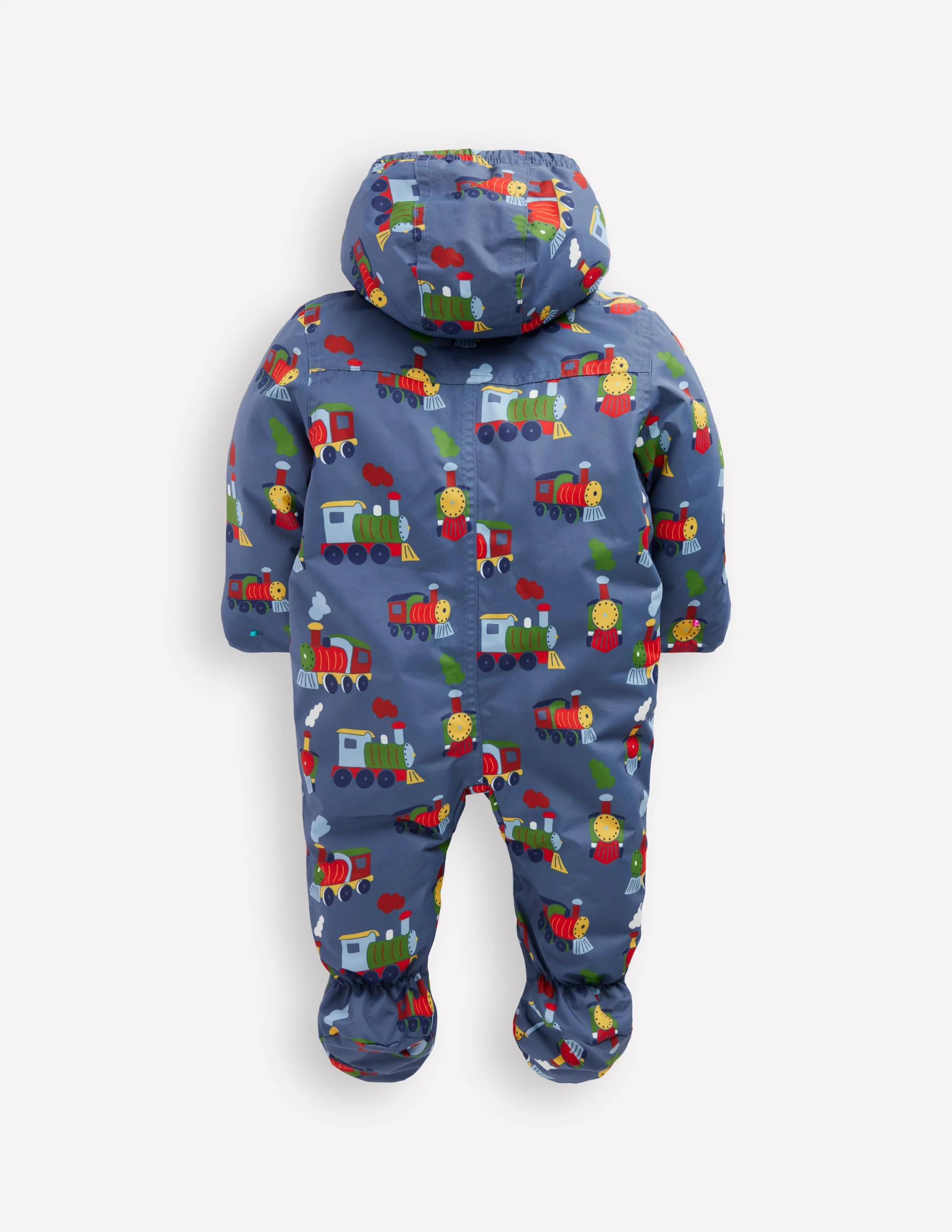 Boys Snowsuit-Blue Trains - Image 2