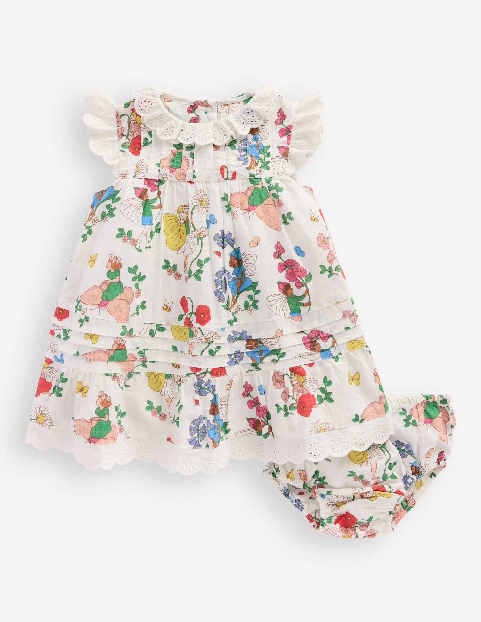 Broderie Ruffle Dress-Coconut Milk Fairies - Image 6