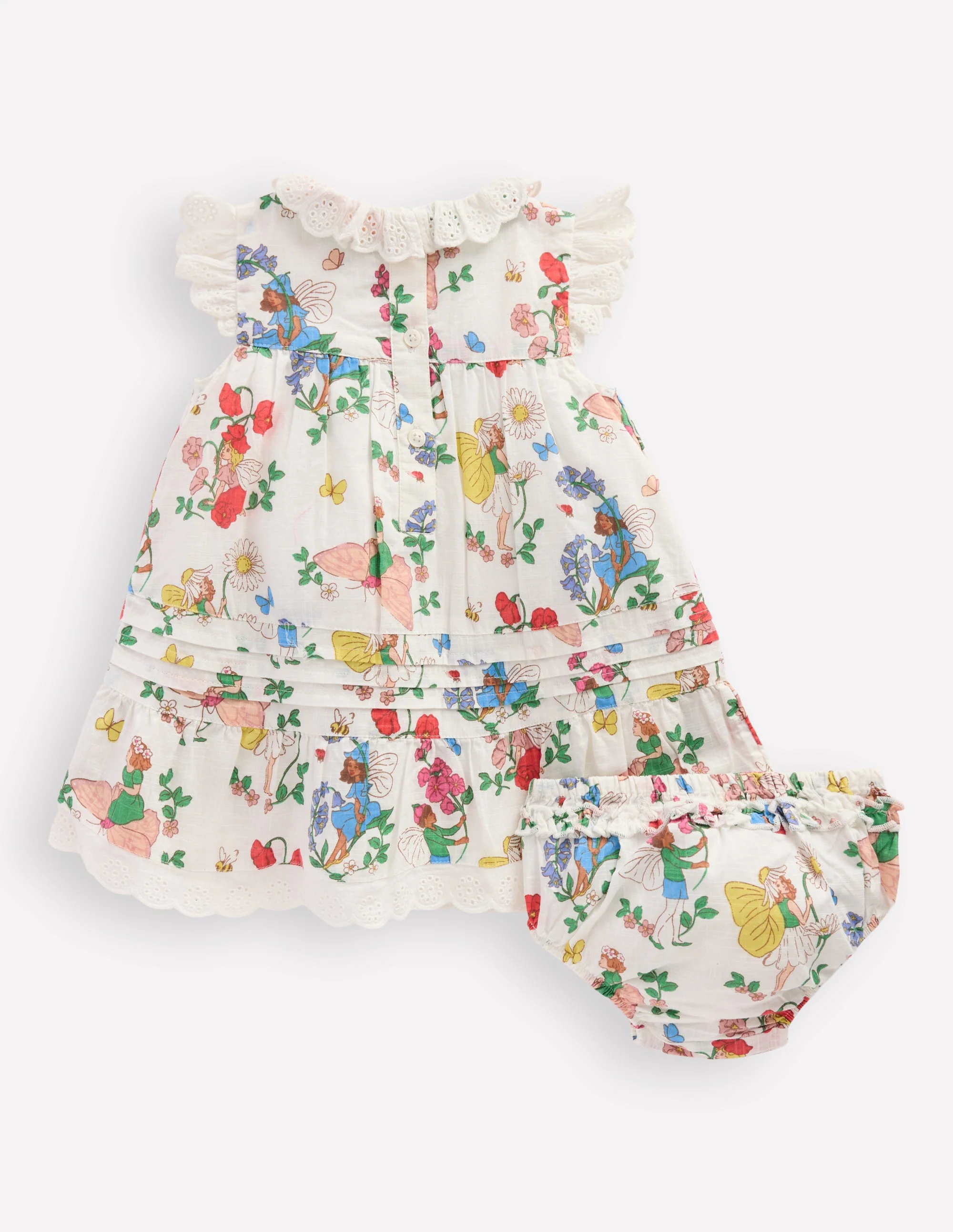 Broderie Ruffle Dress-Coconut Milk Fairies - Image 7
