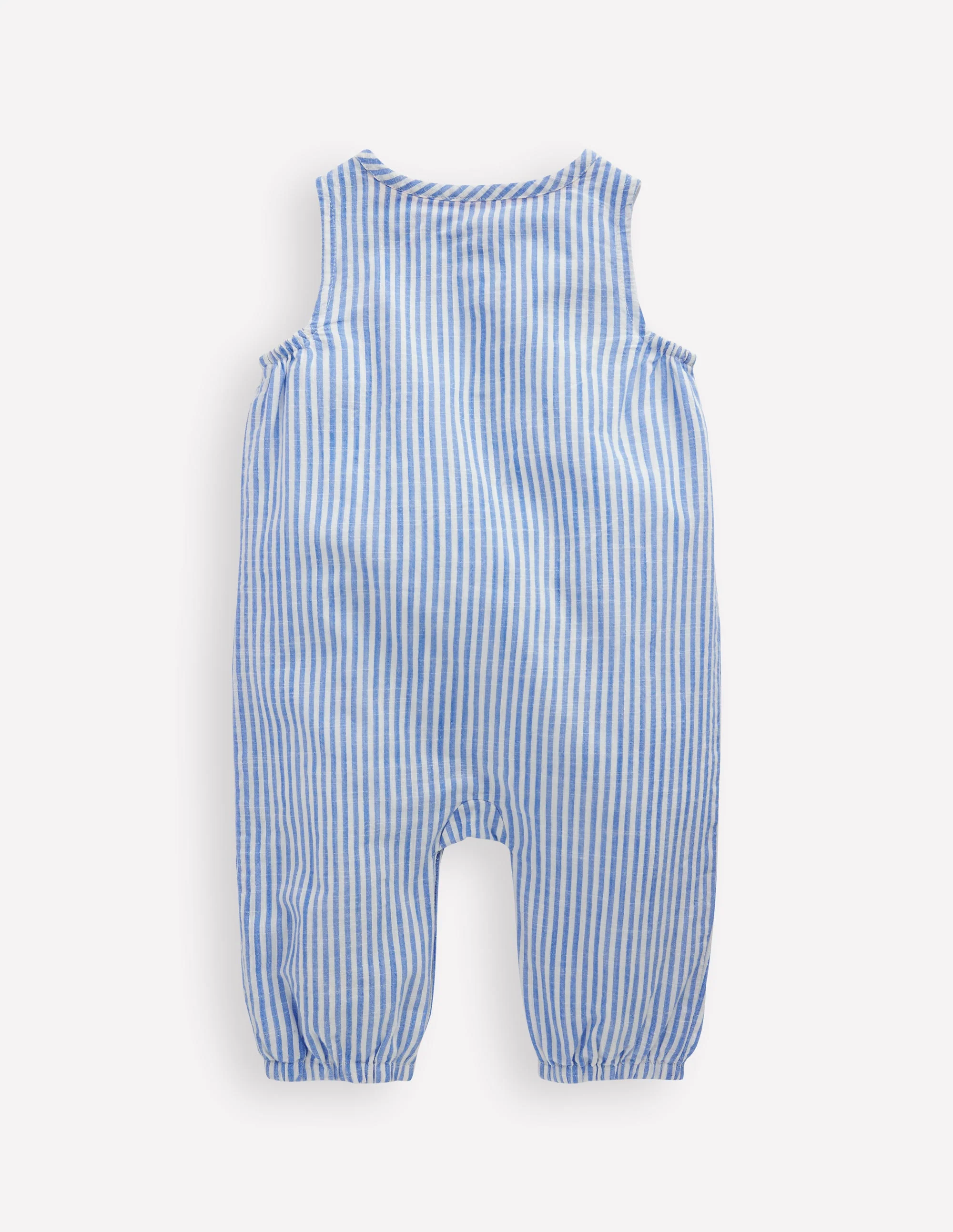 Button Down Romper-Glacier Blue Ocean Embroidery - Image 2