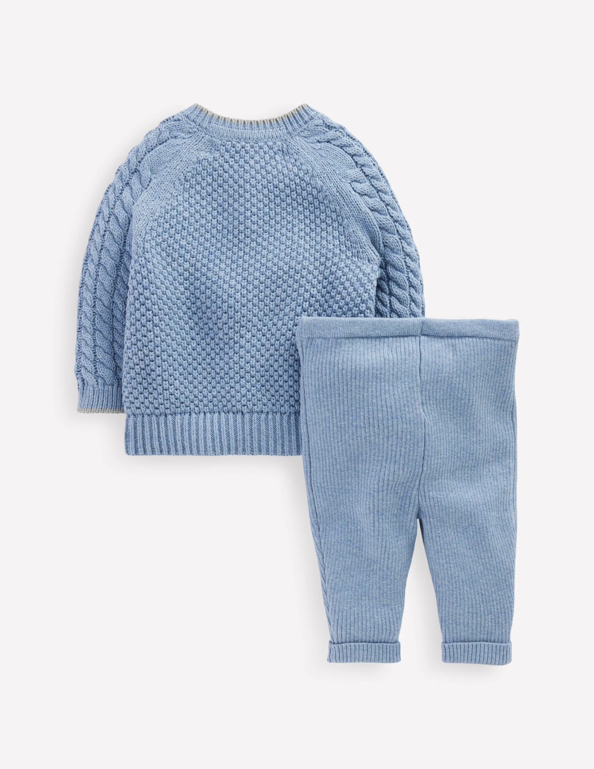 Cable Knitted Play Set-Glacier Blue Marl - Image 2