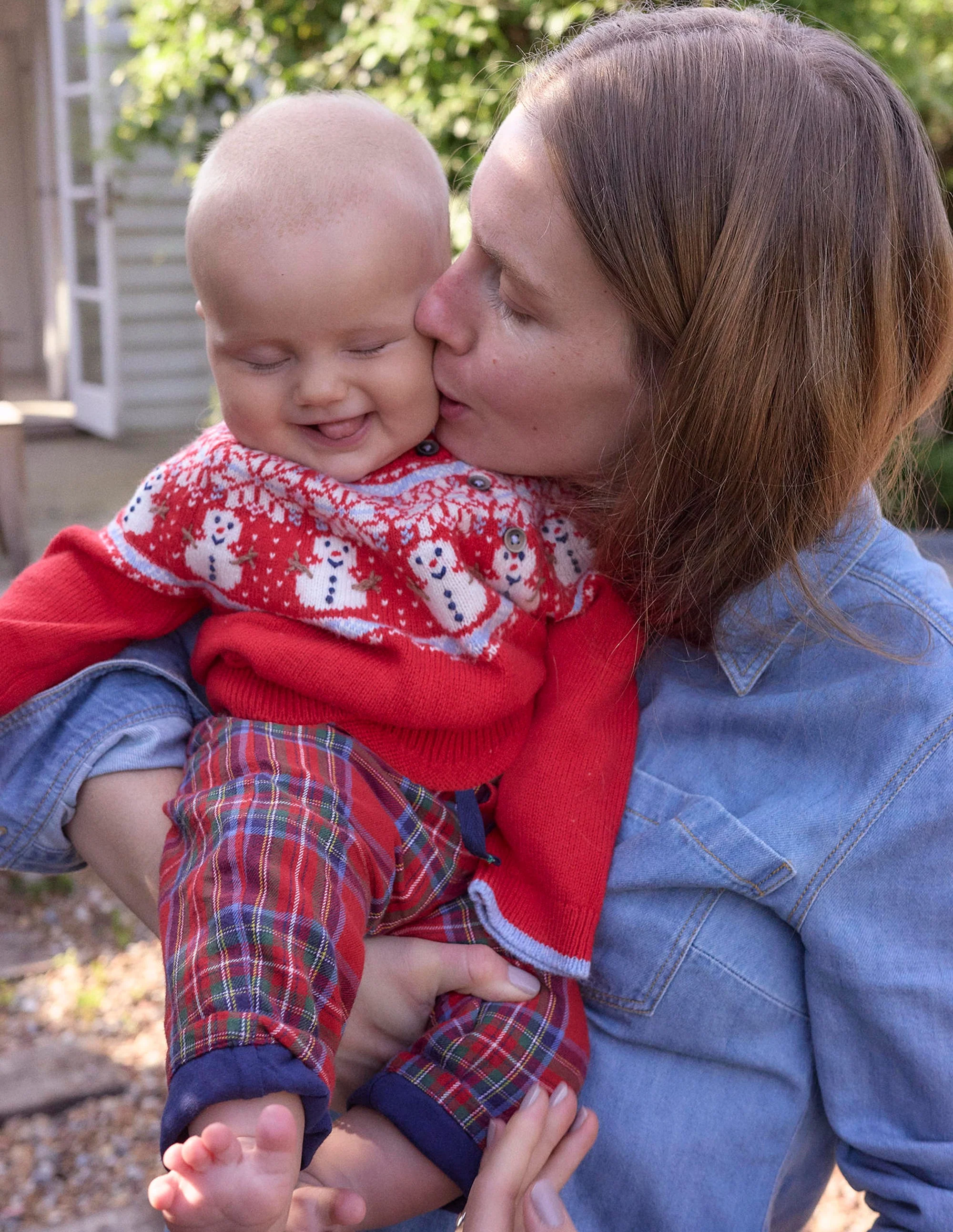 Cosy Lined Trousers-Red Check - Image 4