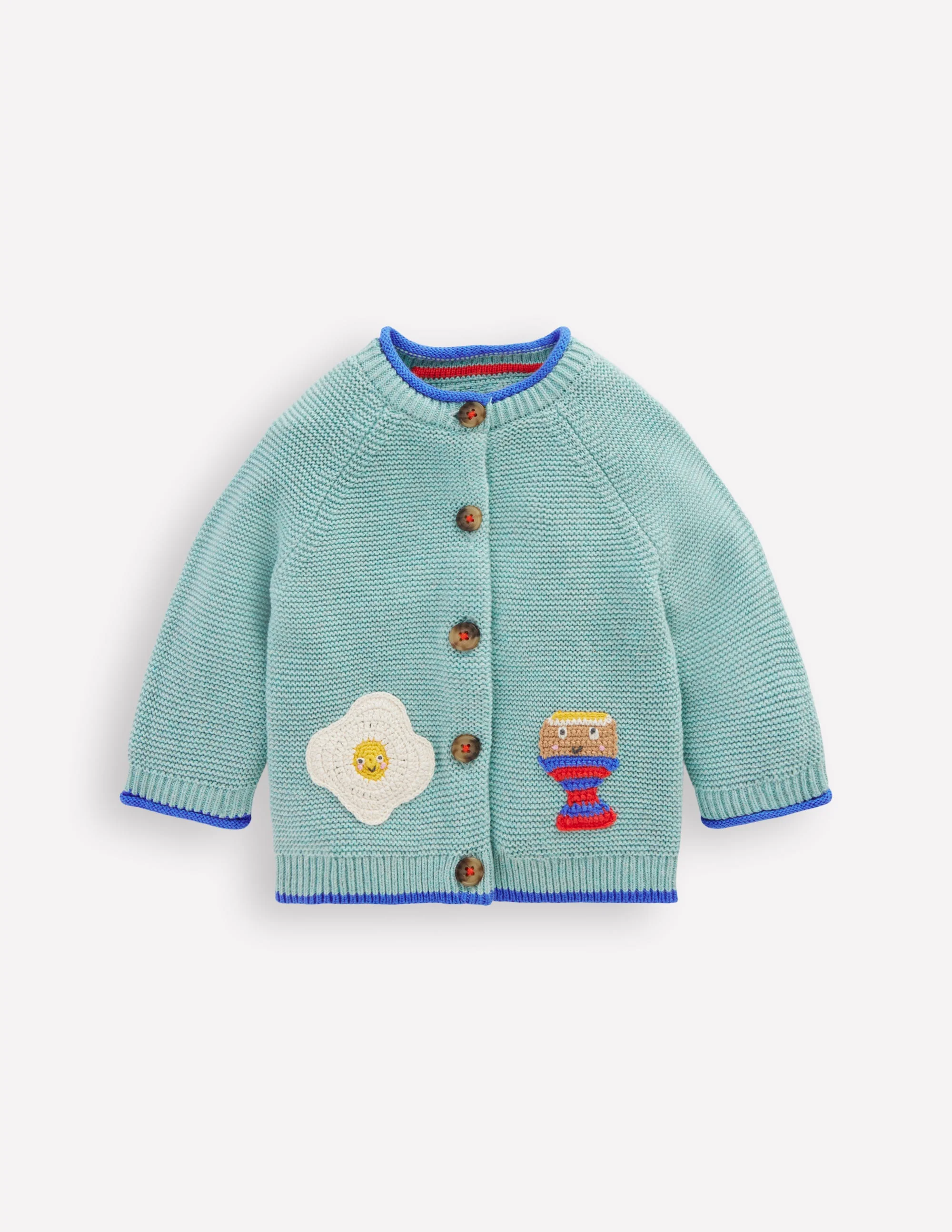 Cotton Logo Cardigan-Aquifer Dippy Eggs