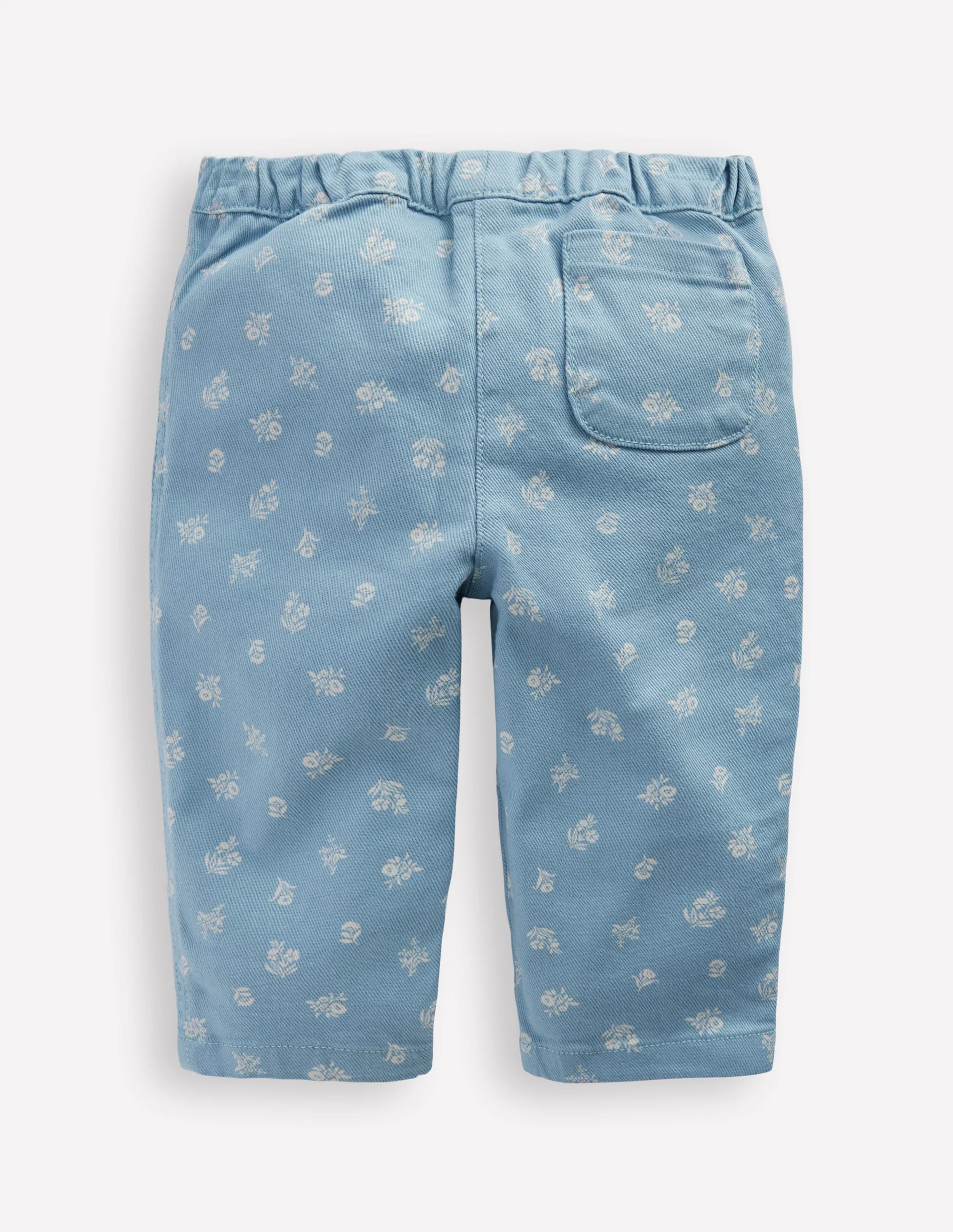 Cotton Pull-on Trousers-Blue Floral Print - Image 2