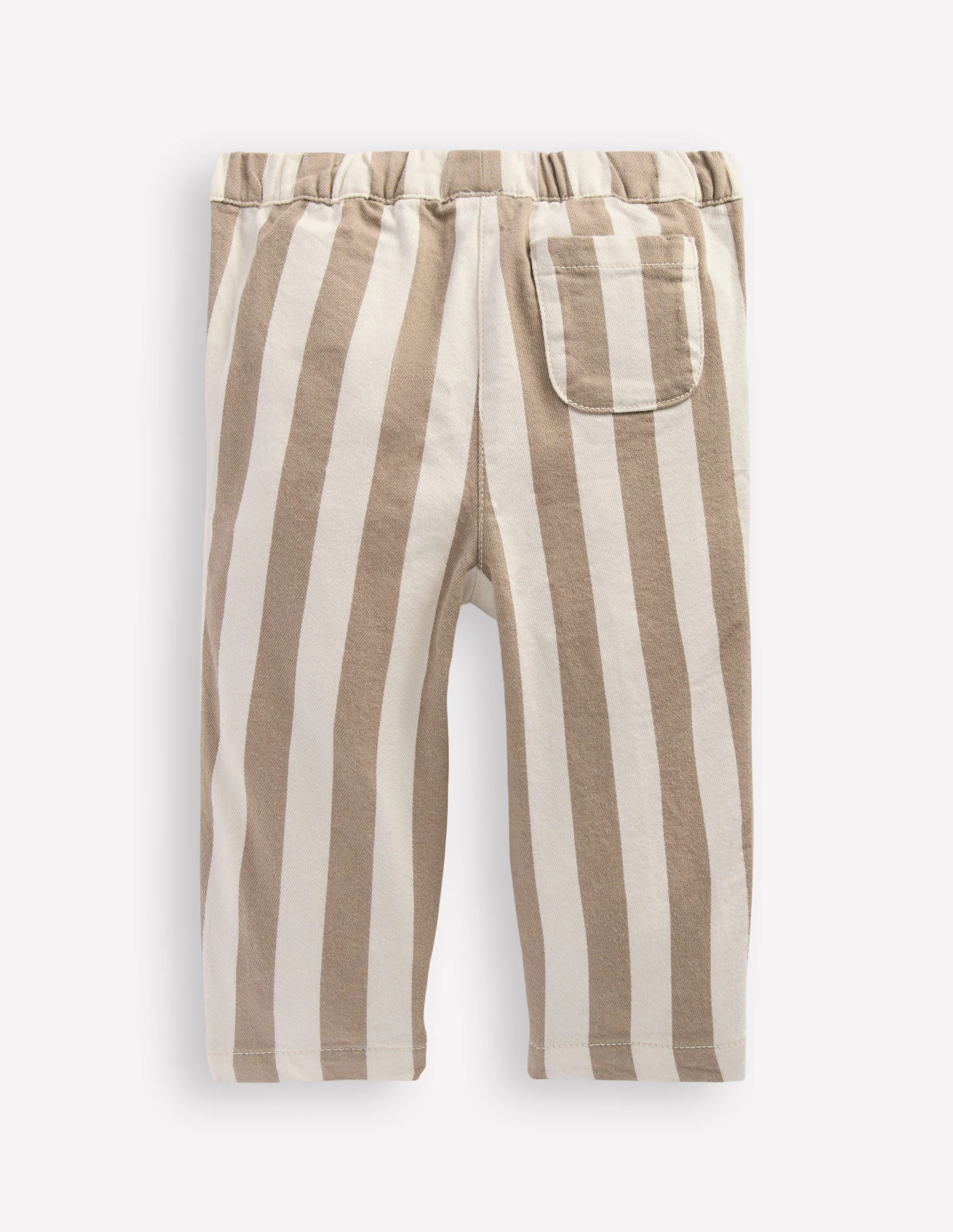 Cotton Pull-on Trousers-Neutral Stripe - Image 2