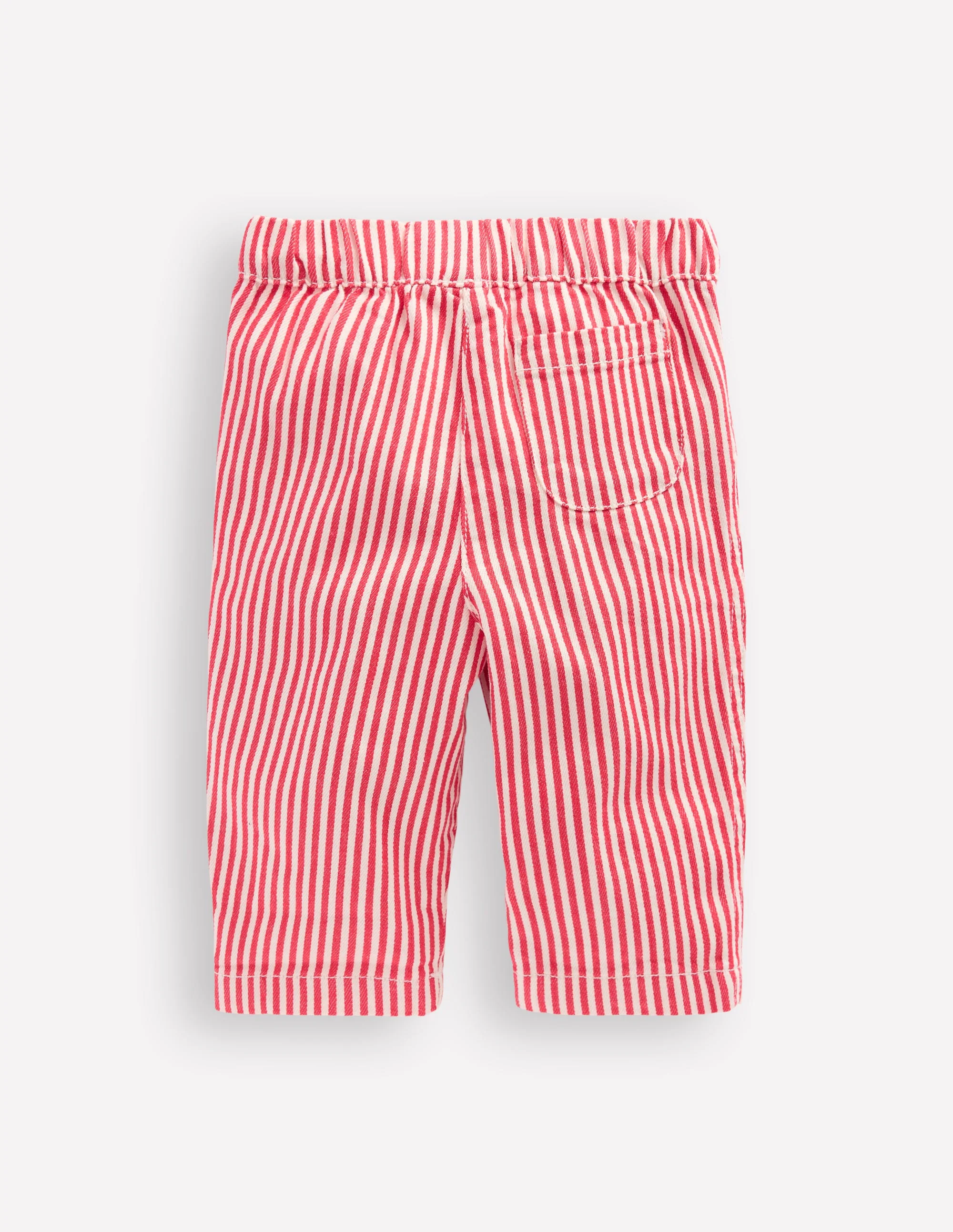 Cotton Pull-on Trousers-Red Stripe - Image 2