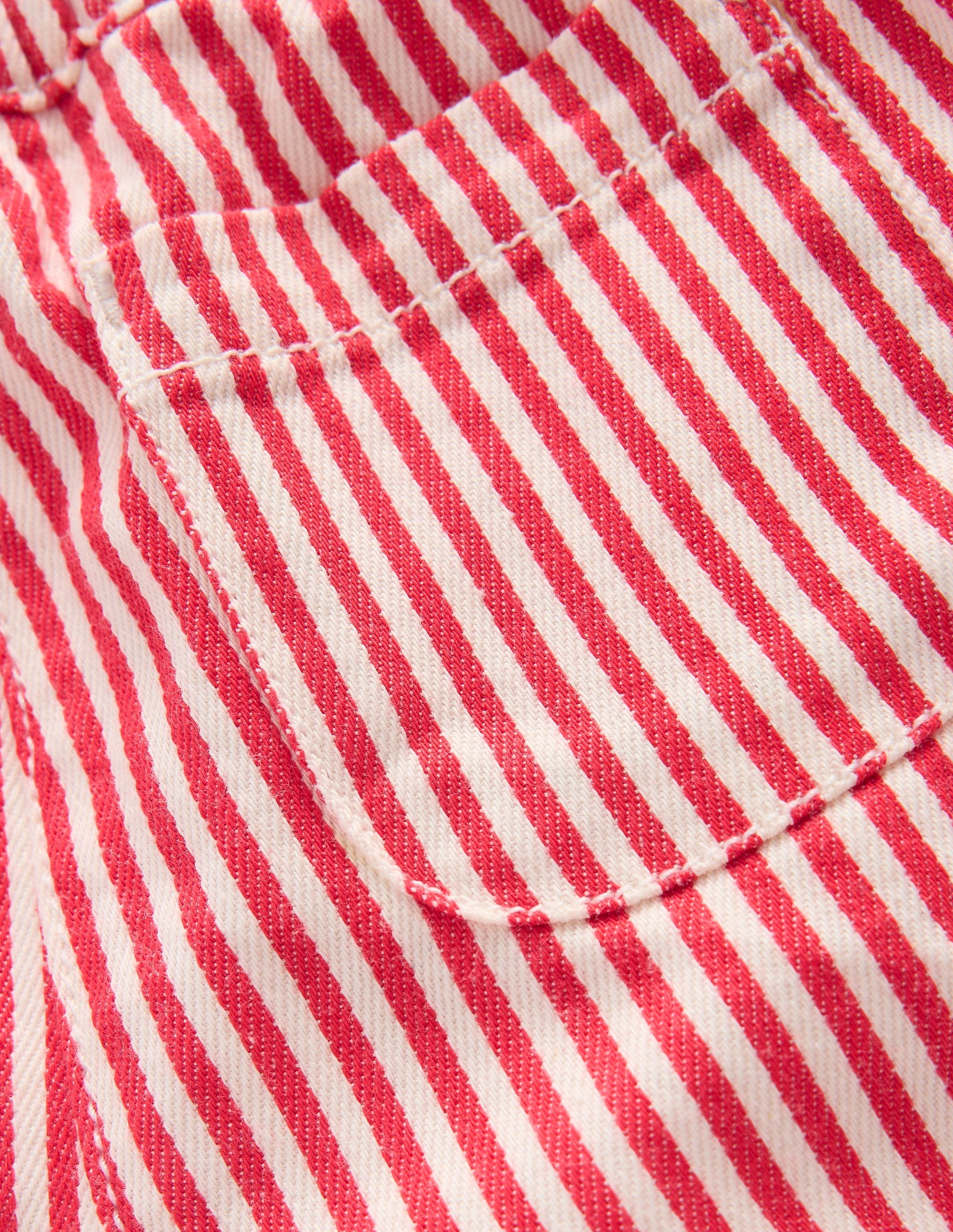 Cotton Pull-on Trousers-Red Stripe - Image 3