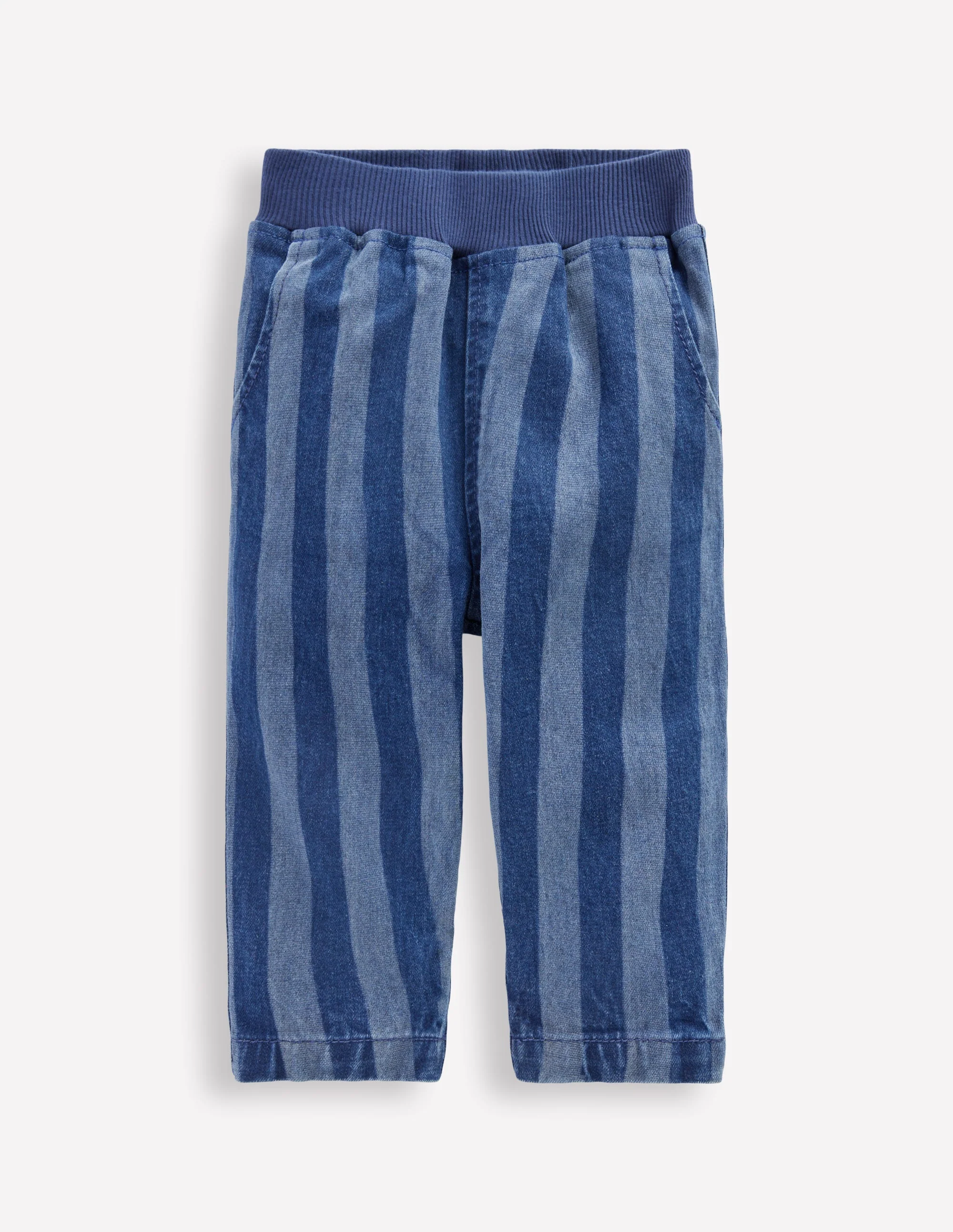Denim Pull-on Trousers-Denim Stripe