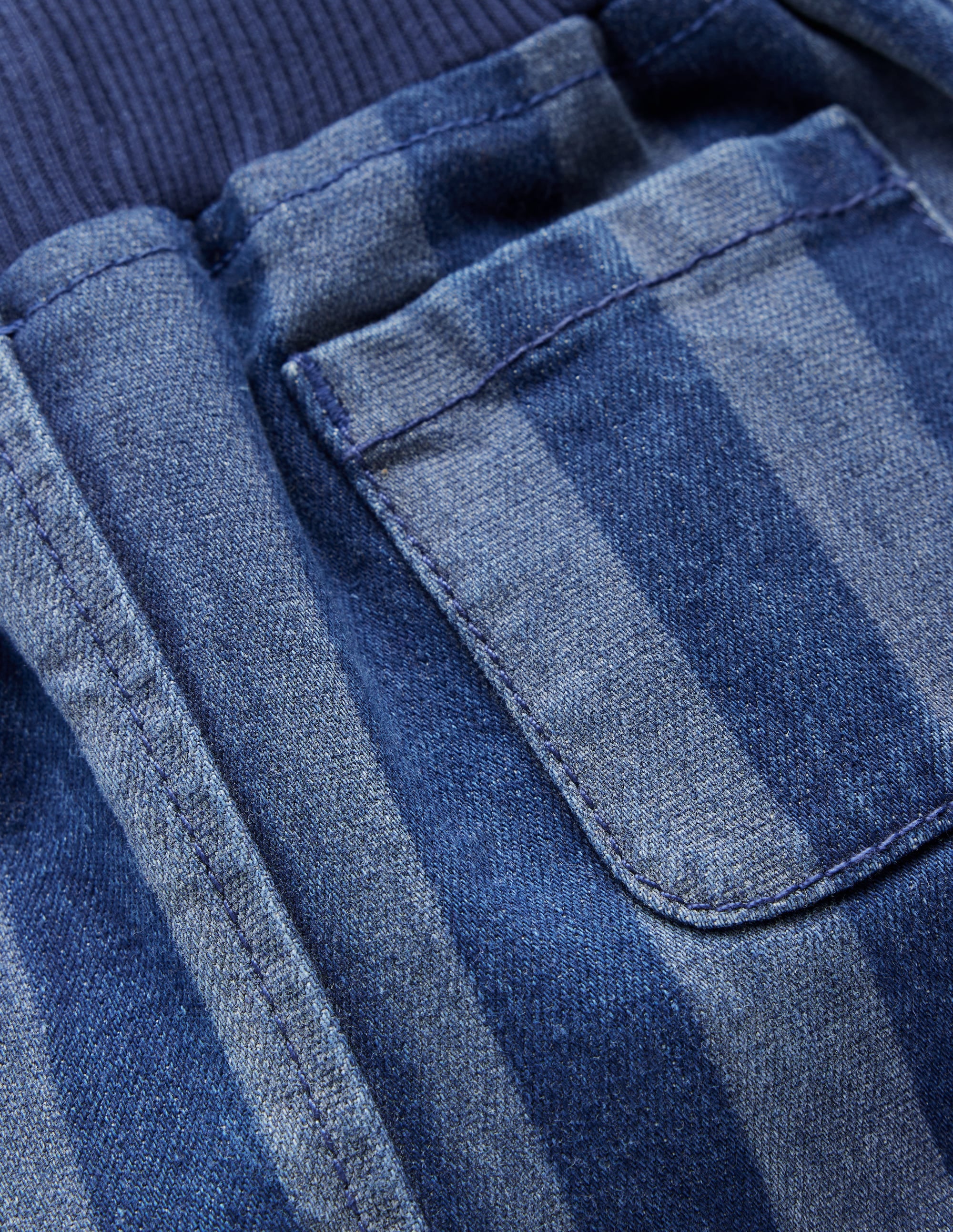 Denim Pull-on Trousers-Denim Stripe - Image 3