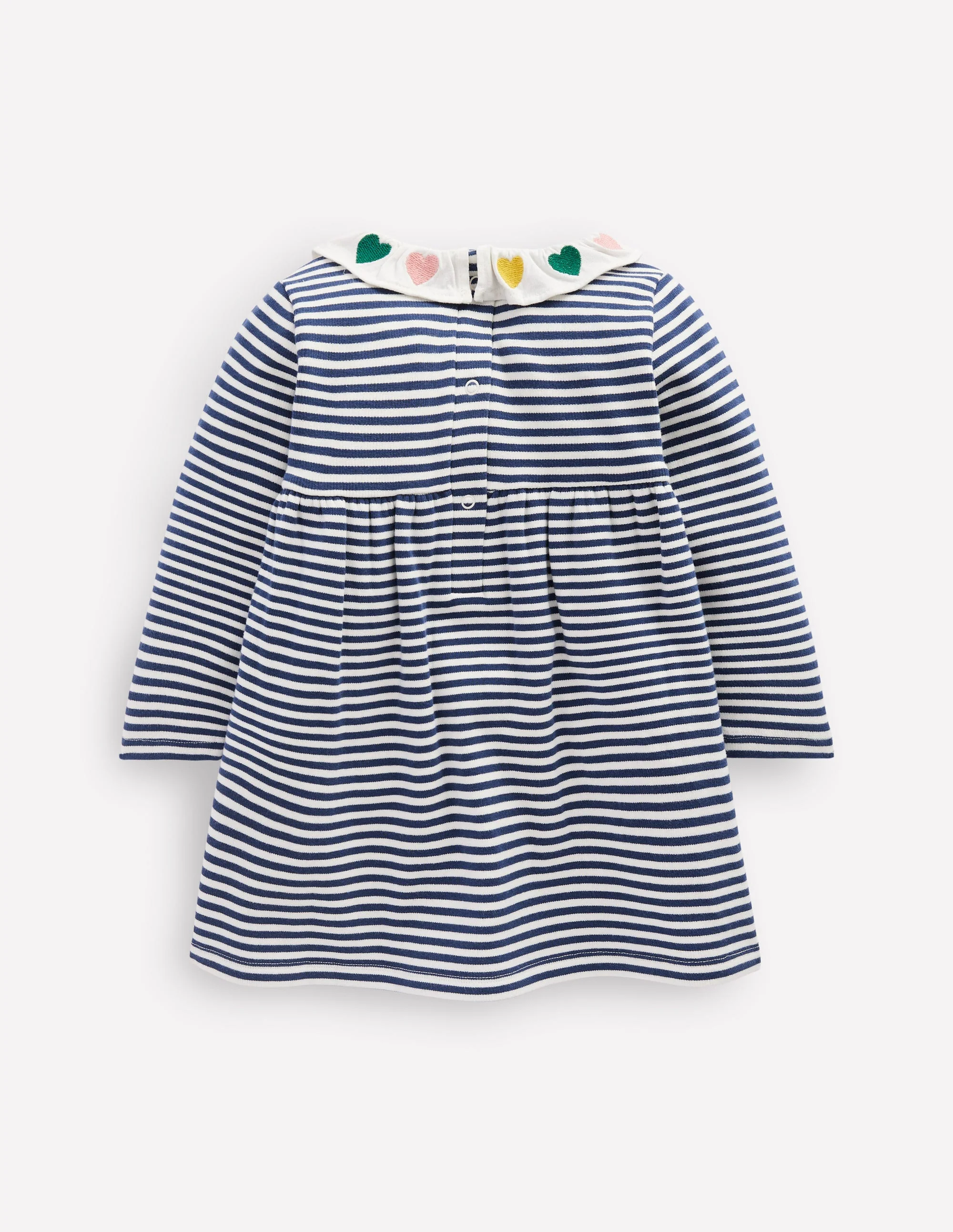 Embroidered Jersey Dress-Starboard Blue Ivory Stripe - Image 2