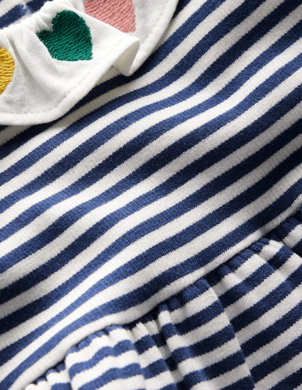 Embroidered Jersey Dress-Starboard Blue Ivory Stripe - Image 3