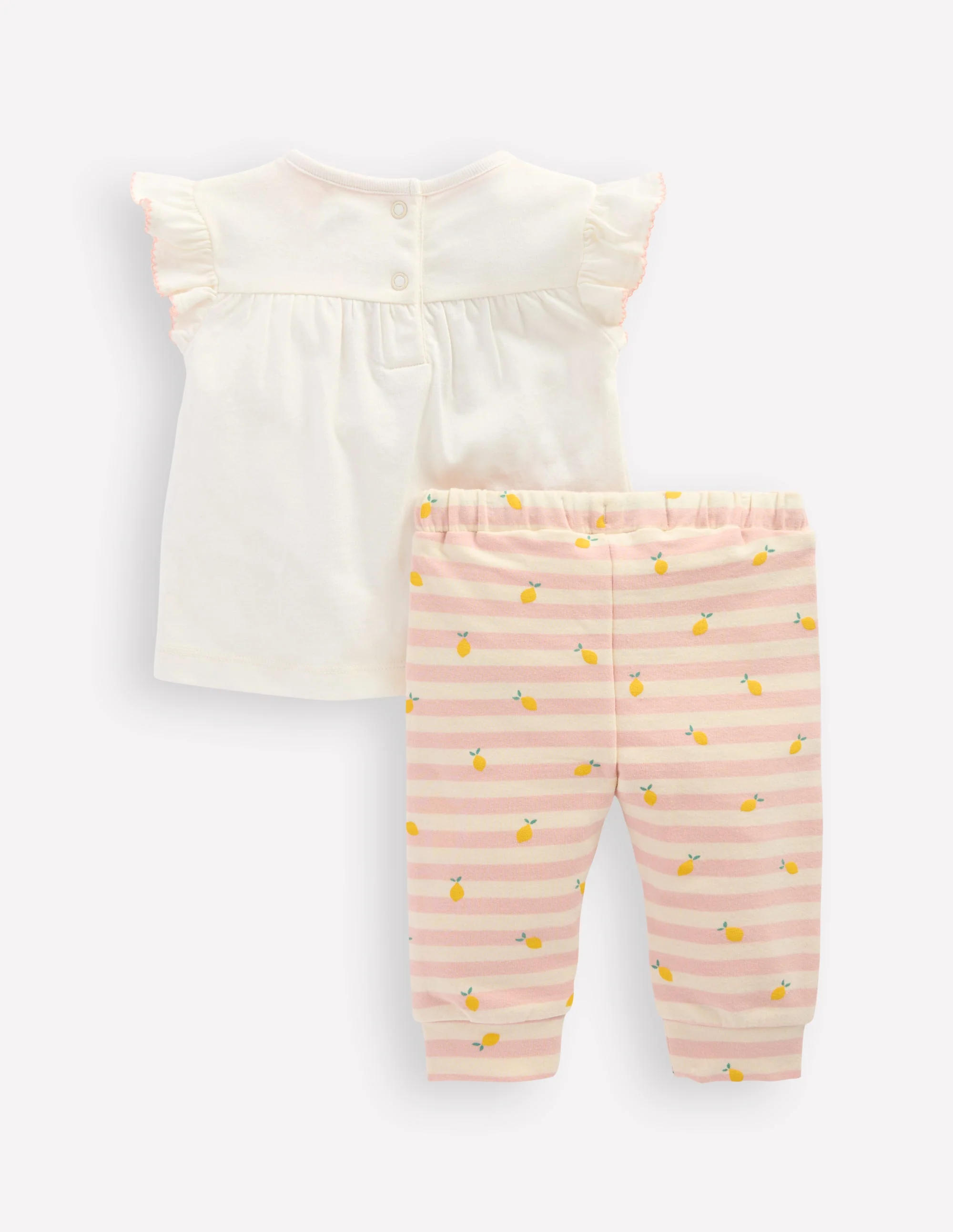 Embroidered Jersey Set-Soft Ivory Fruit - Image 2
