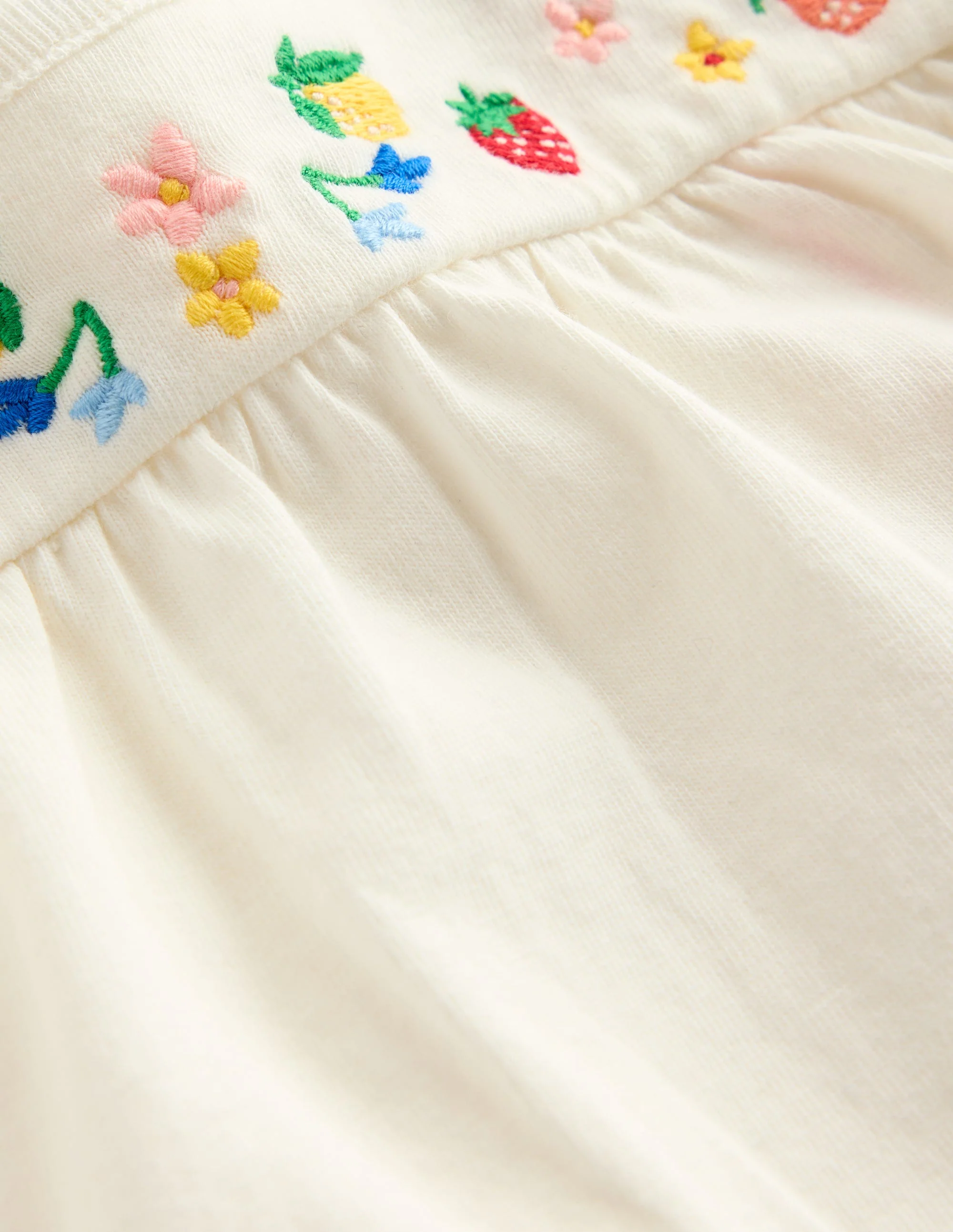Embroidered Jersey Set-Soft Ivory Fruit - Image 3