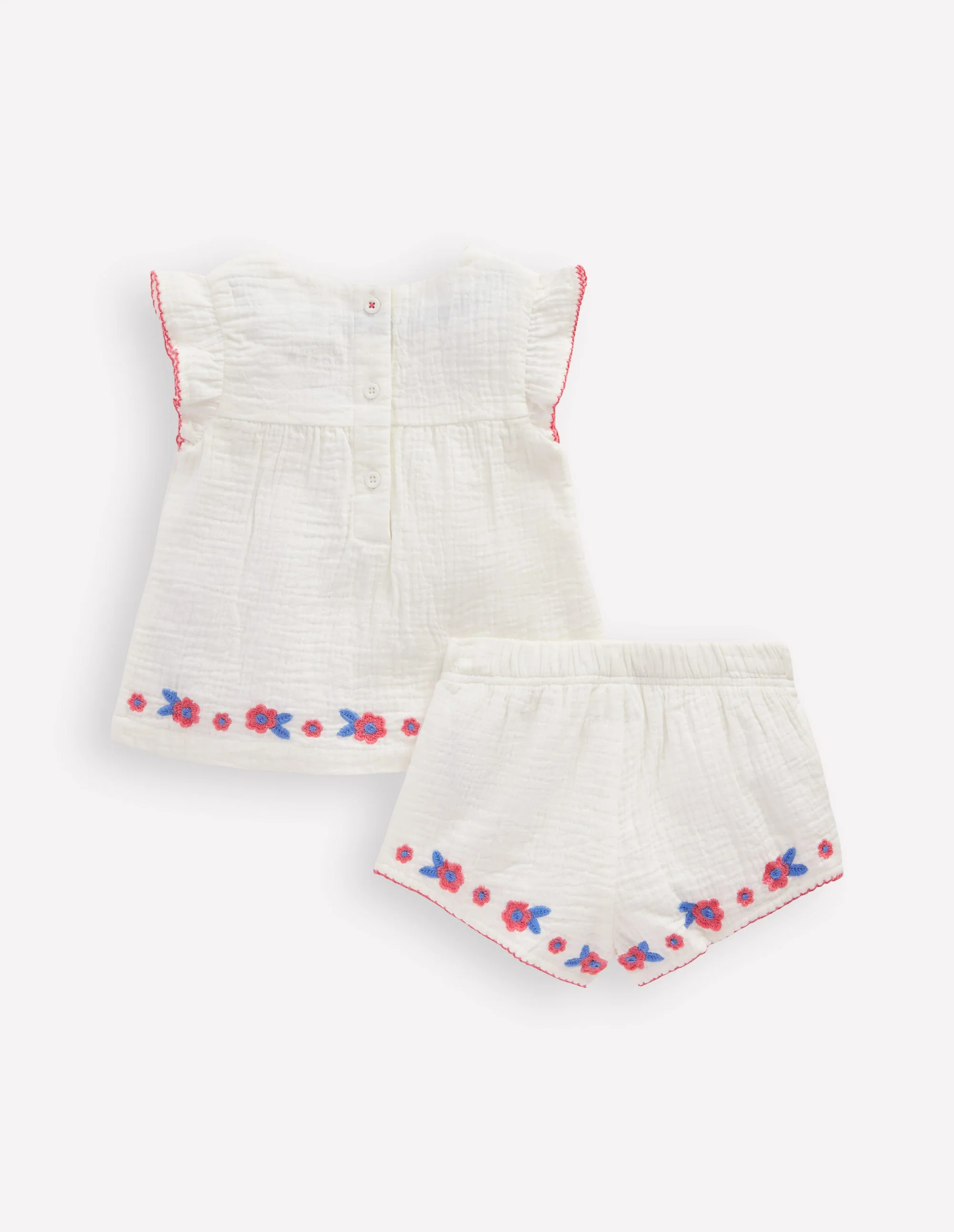 Embroidered Woven Play Set-White Embroidered - Image 4