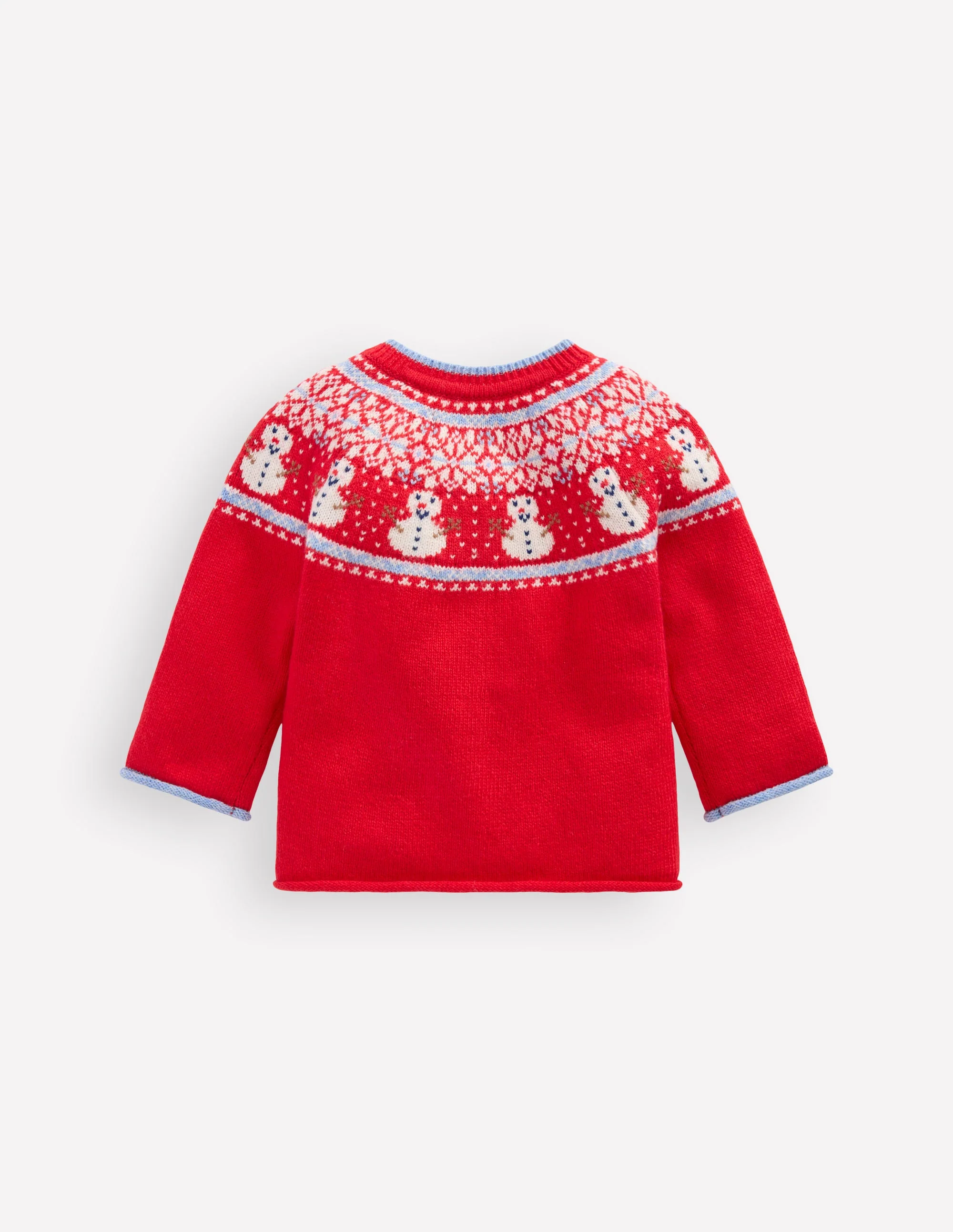 Fair Isle Cardigan-Poppy Red Snowman - Image 2