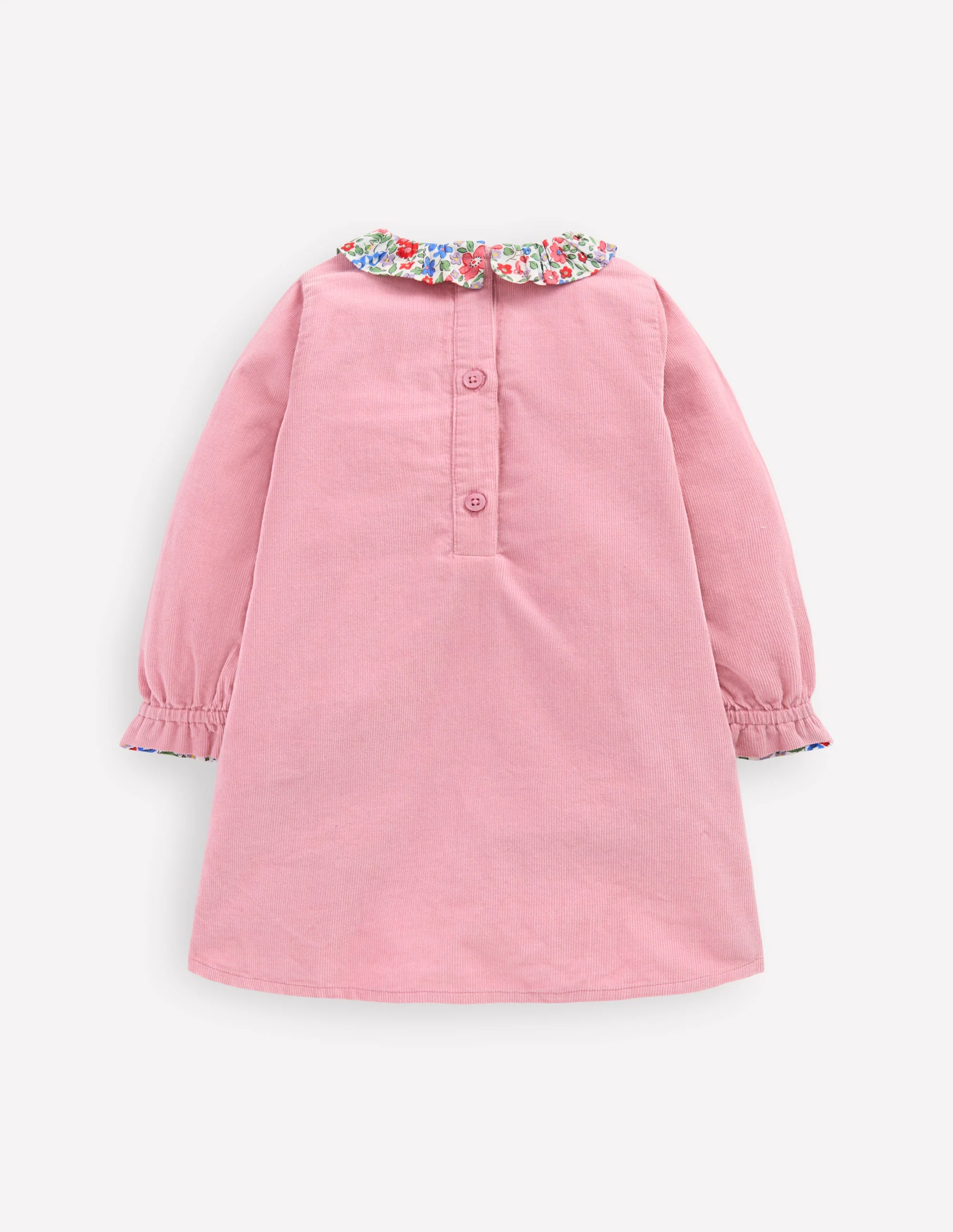 Frill Neck Woven Dress-Rose Pink - Image 2