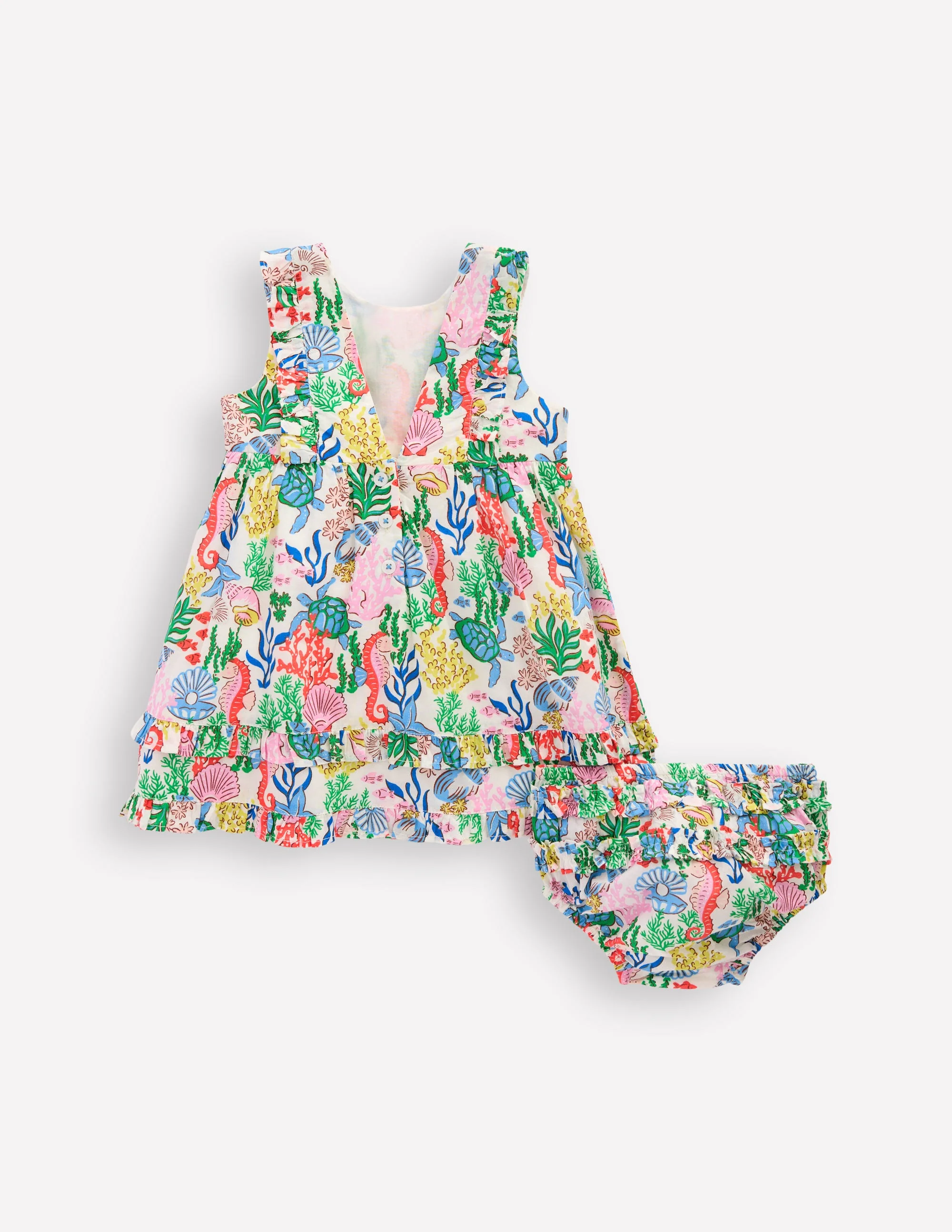 Frilly Pinny Dress-Multi Coral Cove - Image 2
