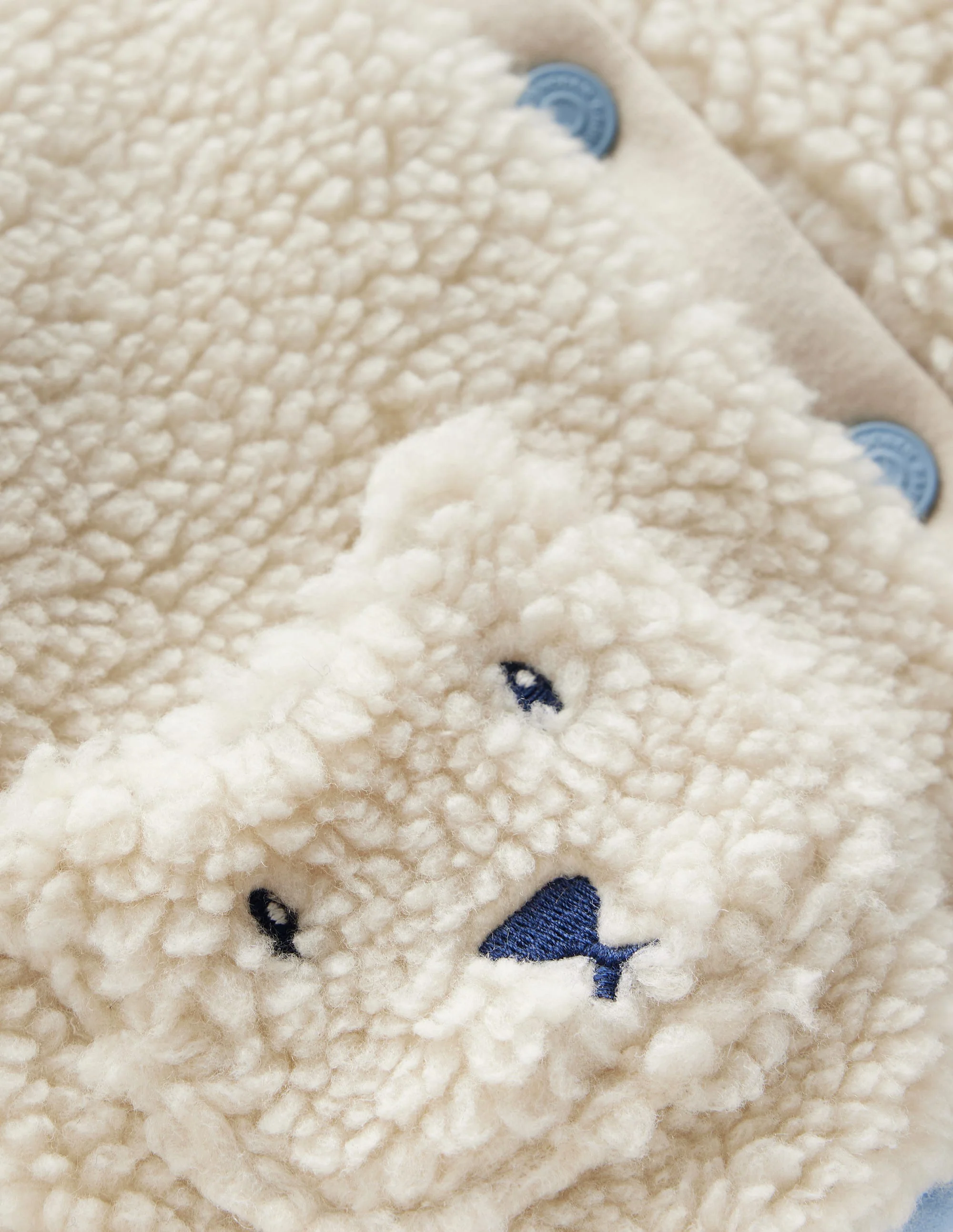 Girls Novelty Cosy Borg Jacket-Oatmeal Bears - Image 3