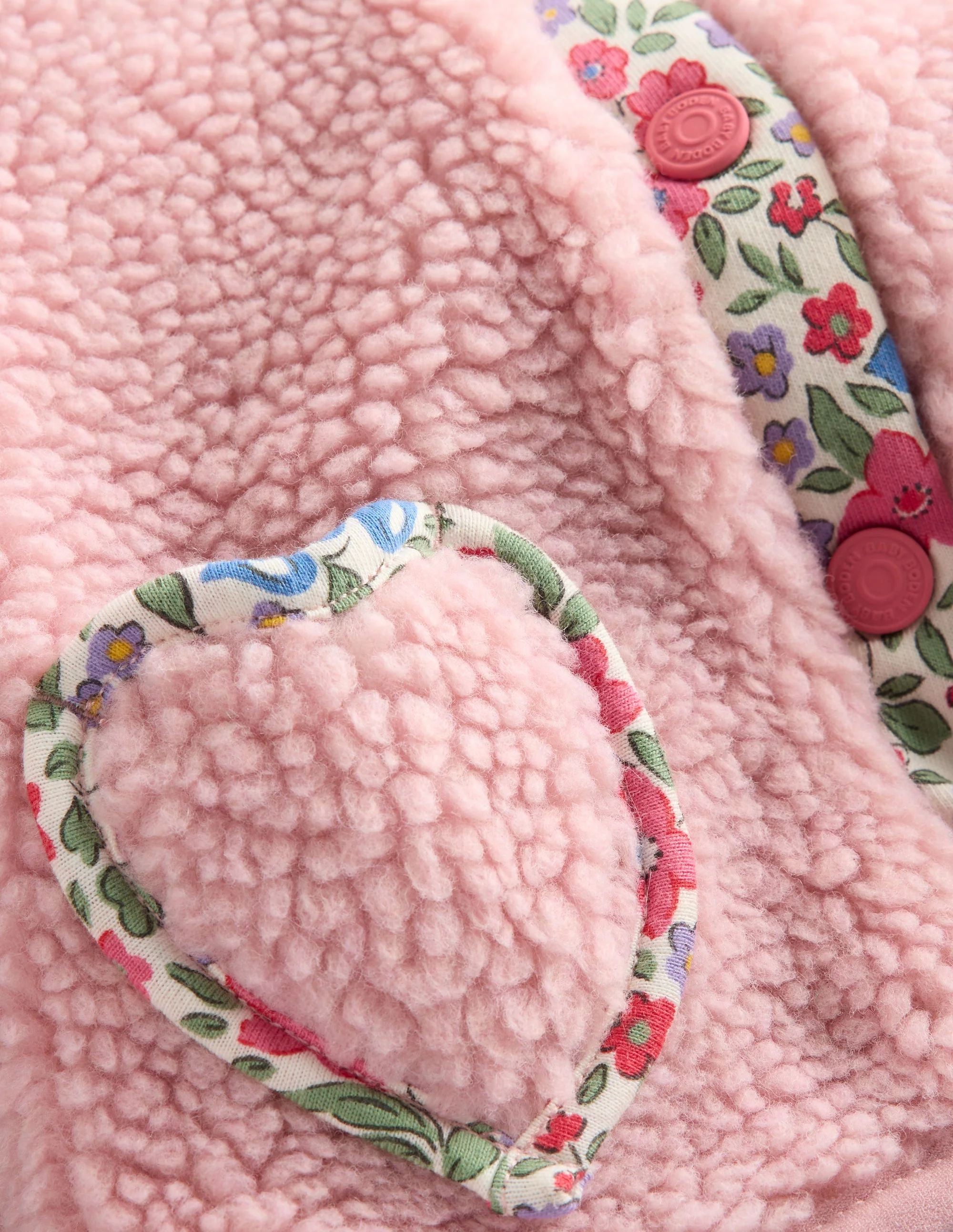 Girls Novelty Cosy Borg Jacket-Pink - Image 3