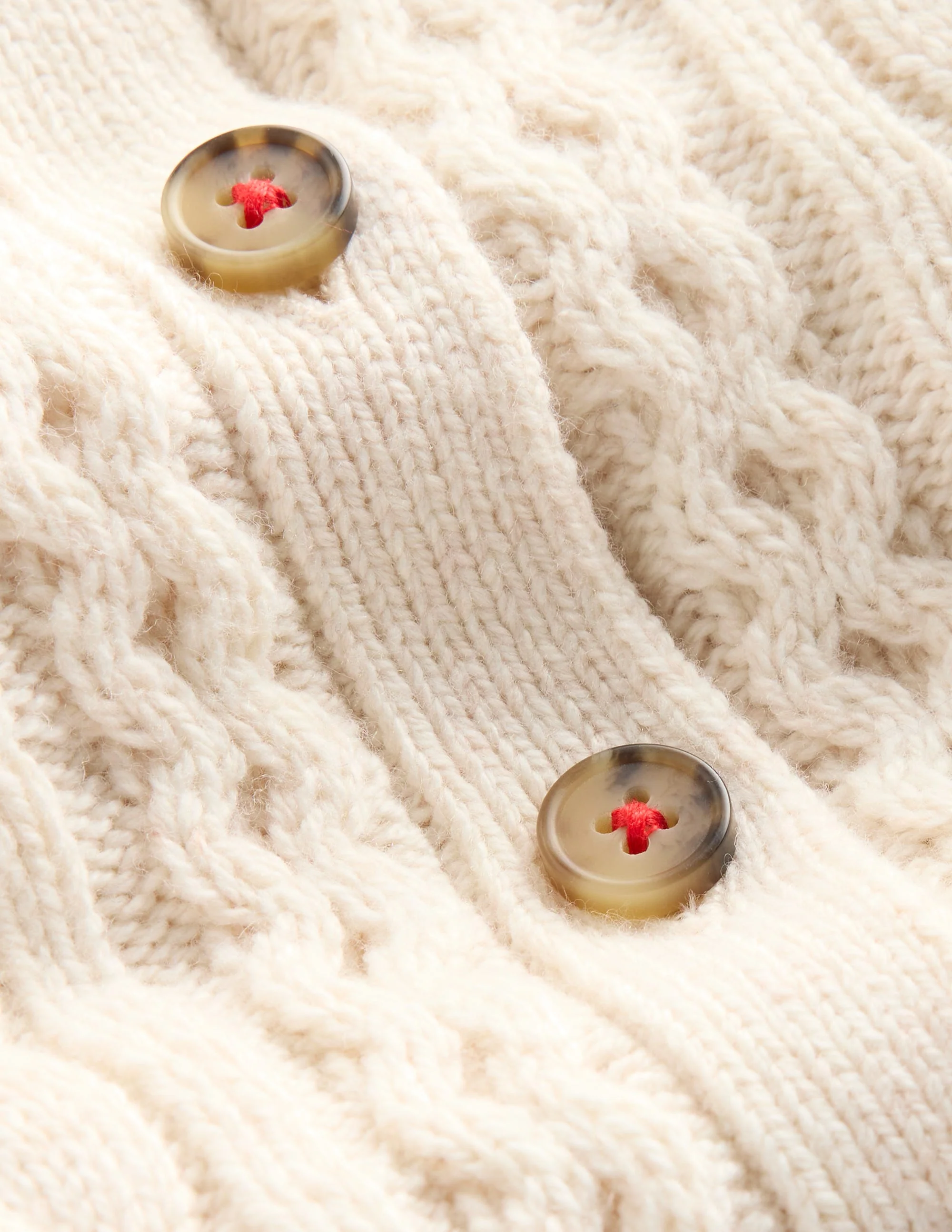 Heritage Cable Cardigan-Ecru Marl - Image 3