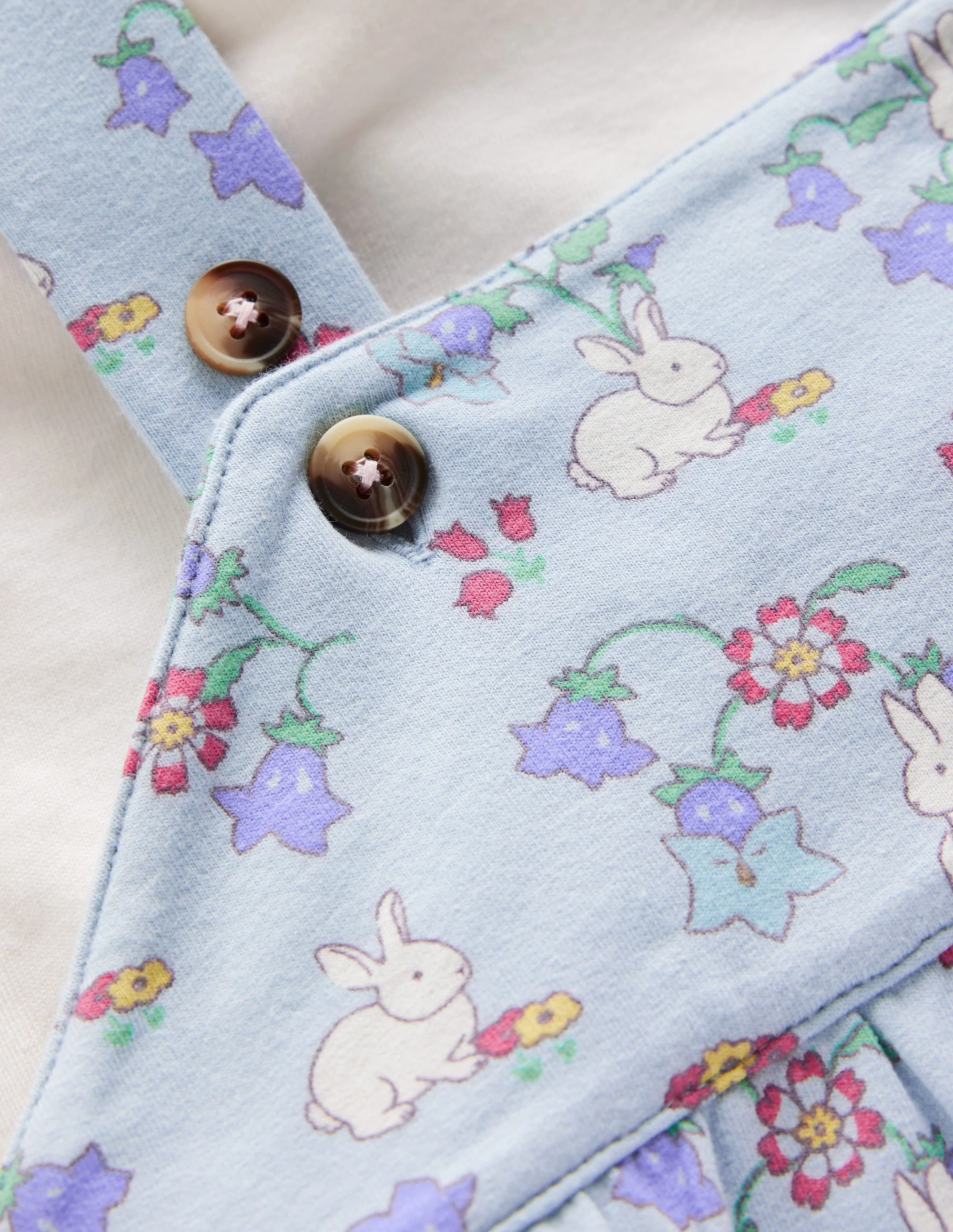 Jersey Dungaree Set-Misty Blue Bunny Floral - Image 3