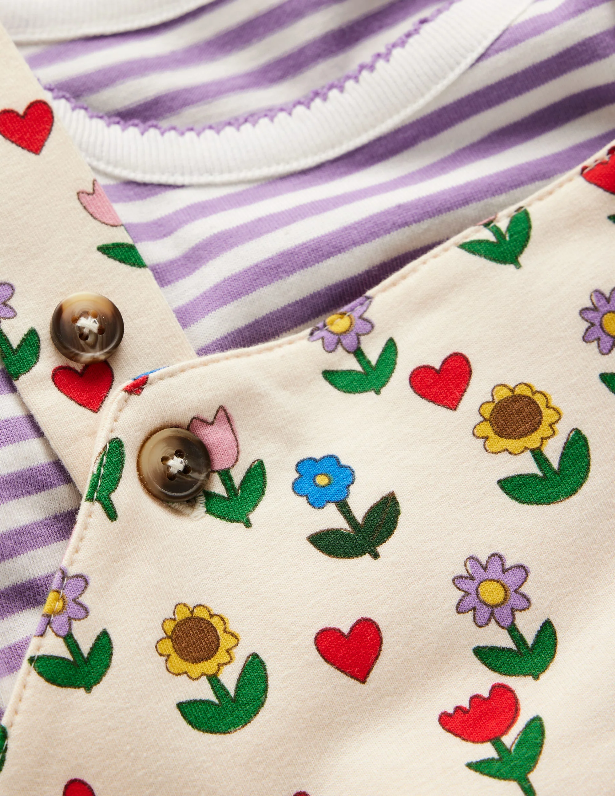 Jersey Dungaree Set-Multi Sunflower Garden - Image 3