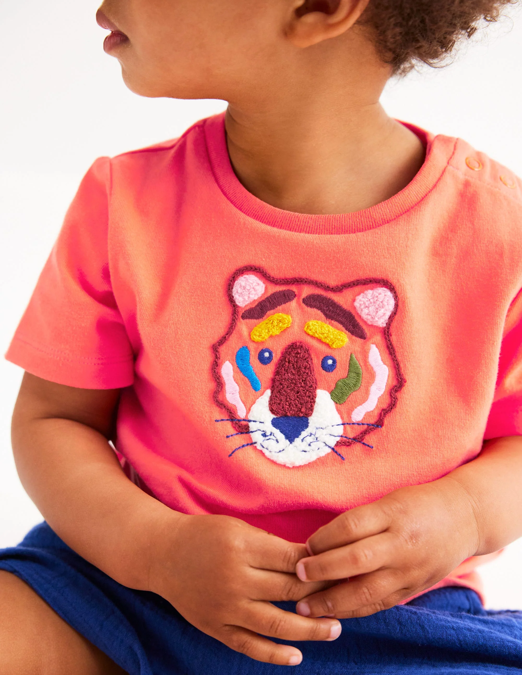 Logo Interest T-Shirt-Hot Coral Tiger - Image 2