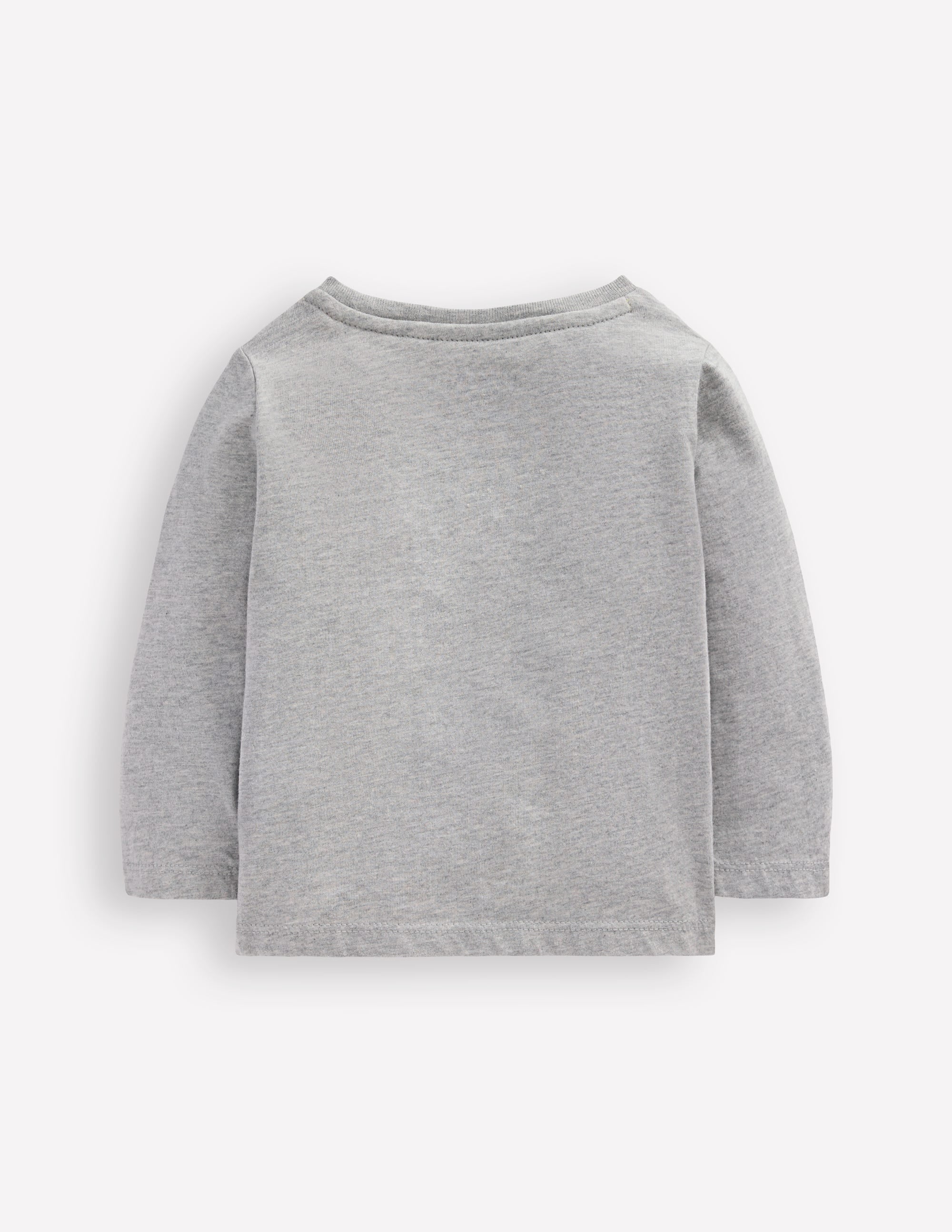 Long Sleeve Appliqué T-Shirt-Grey Marl Apples - Image 2