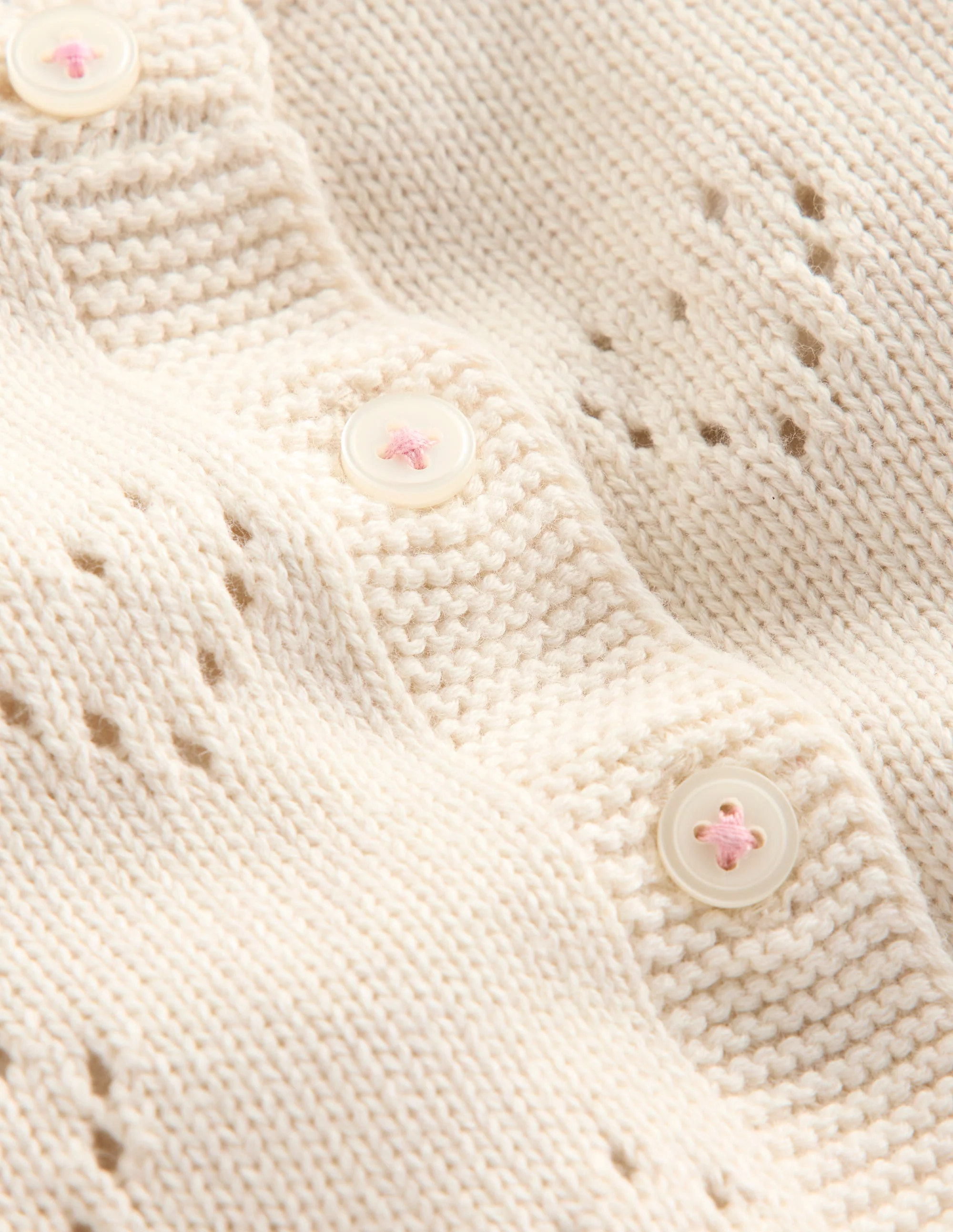 Pretty Pointelle Cardigan-Ivory - Image 3