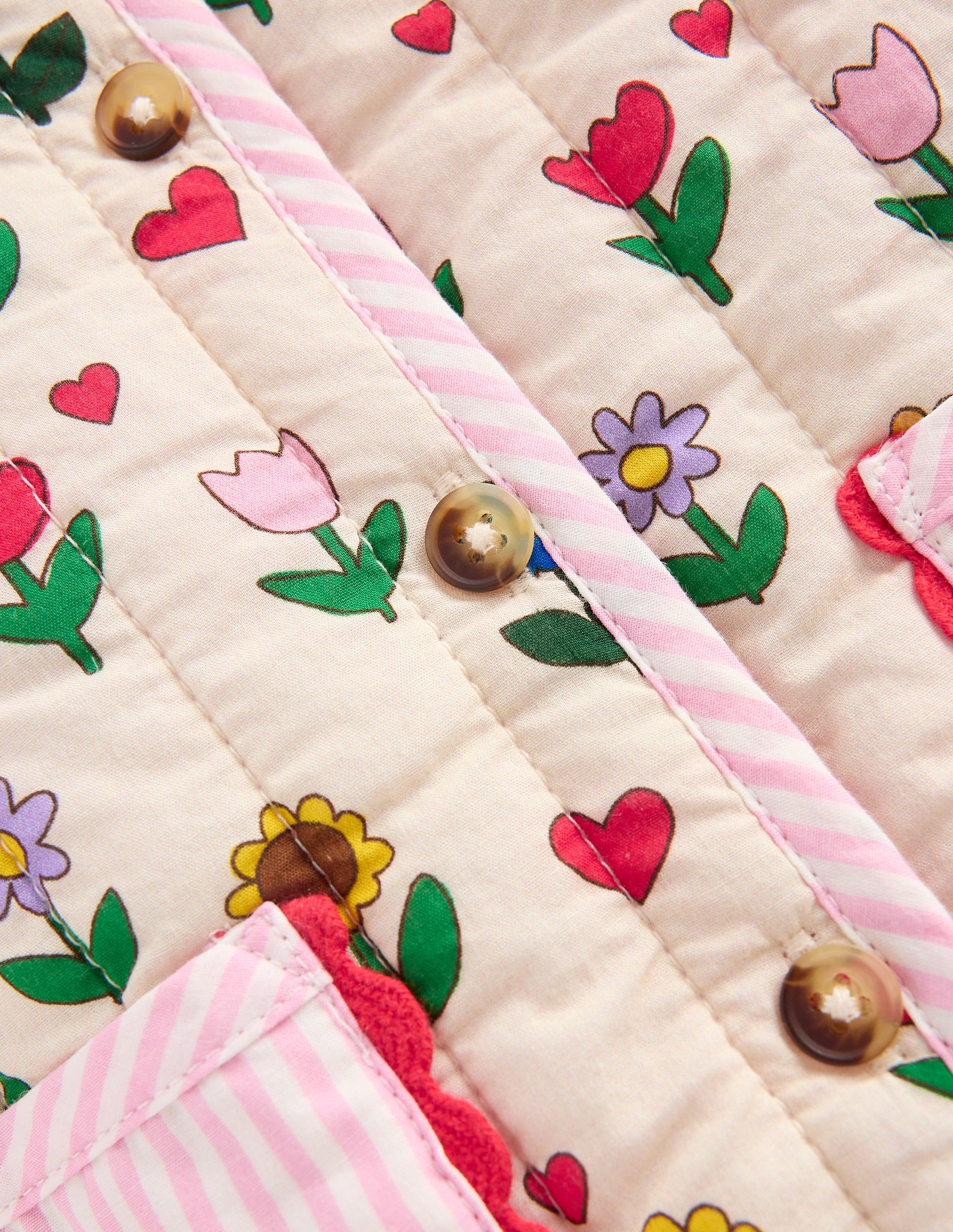 Printed Quilted Jacket-Multi Sunflower Garden - Image 3