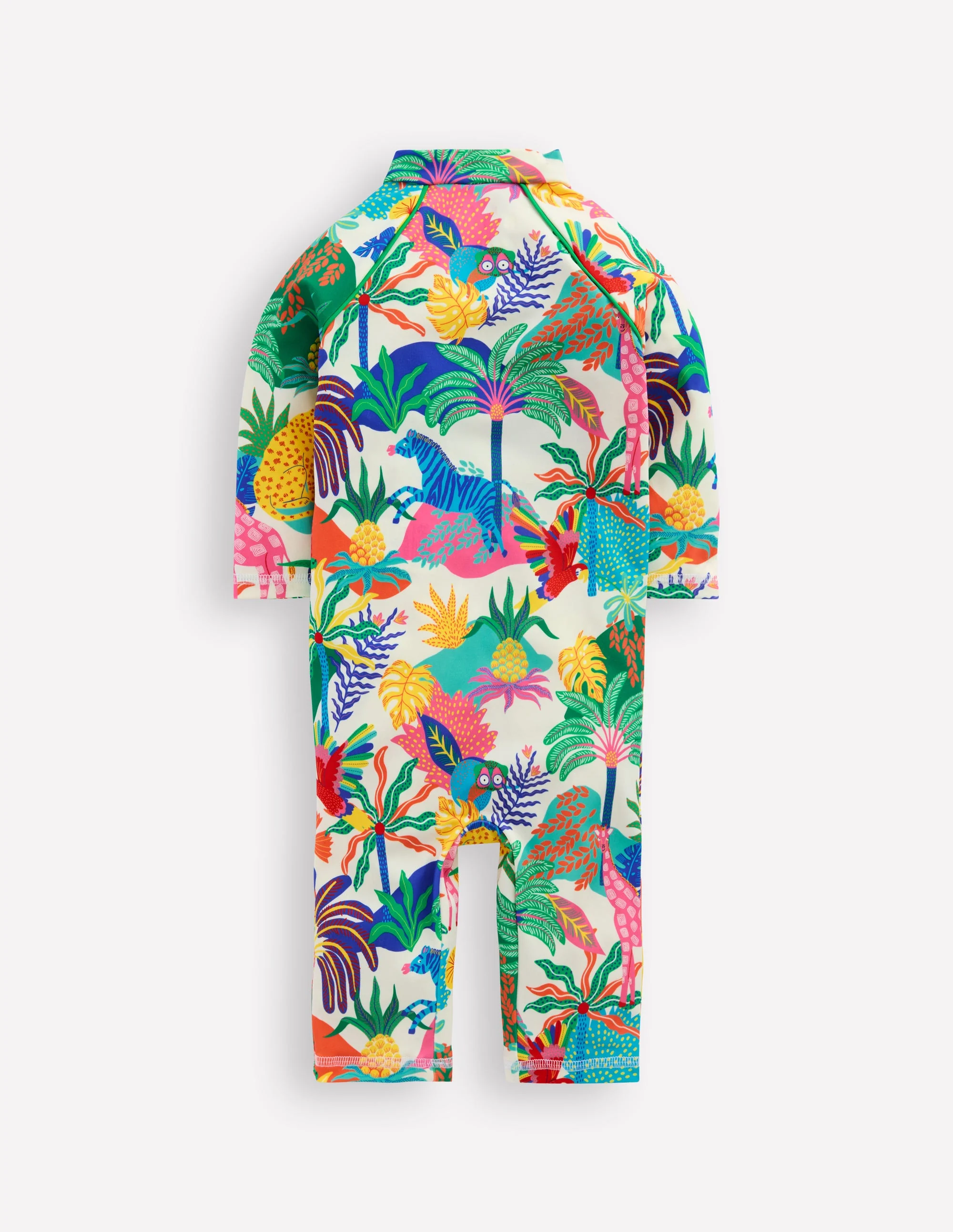 Printed Sun Safe Surfsuit-Soft Ivory Multi Jungle - Image 2