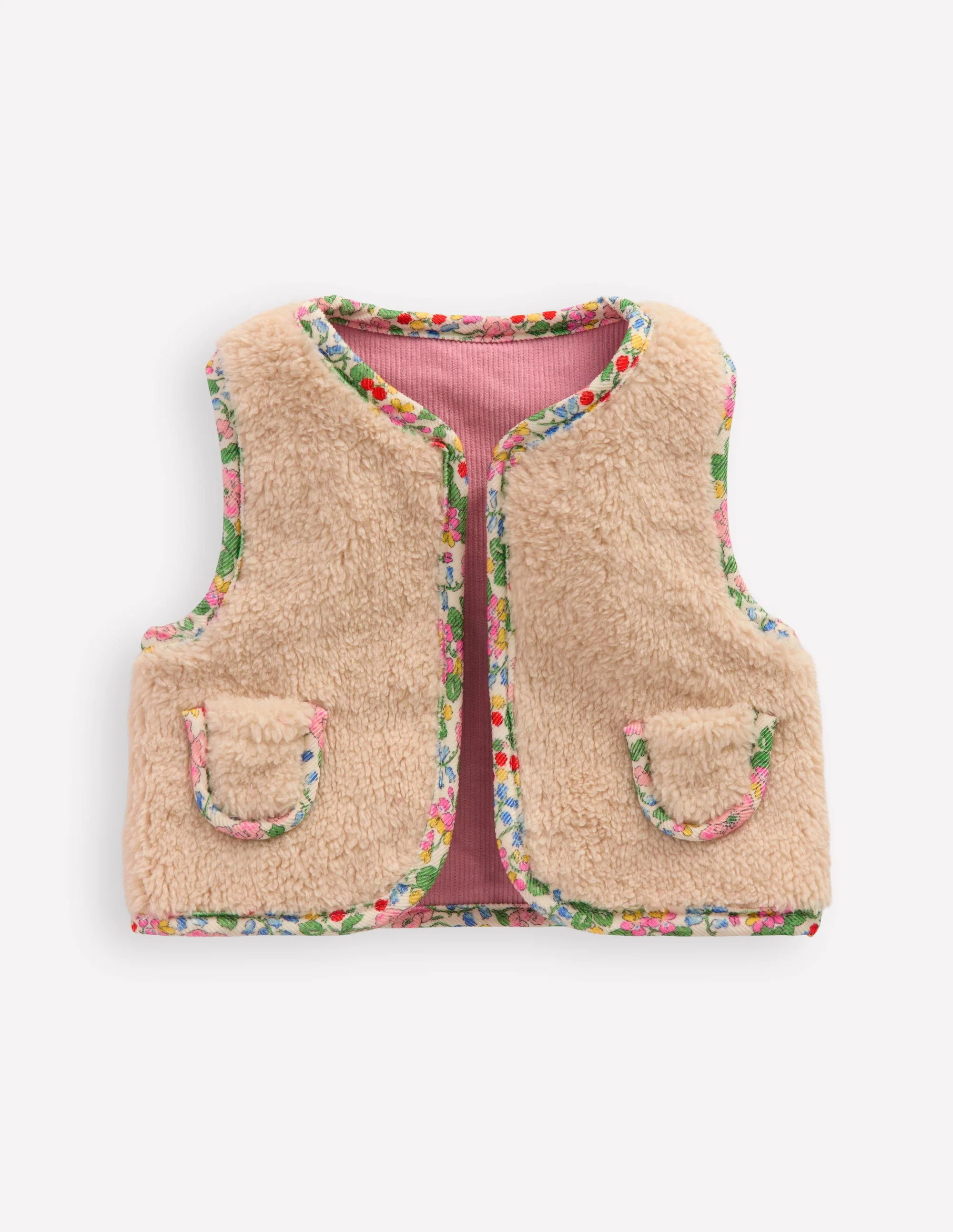 Reversible Embroidered Gilet-Zephyr/Coconut Milk - Image 4
