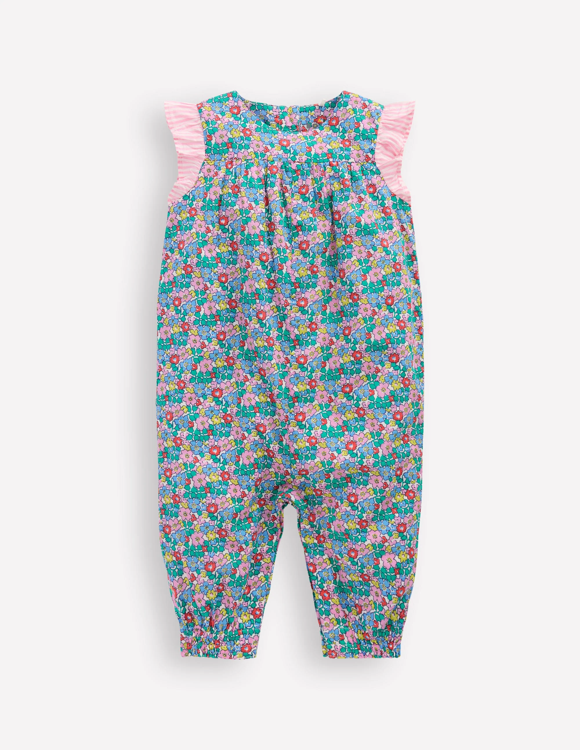 Ruffle Sleeve Romper-Multi Flowerbed