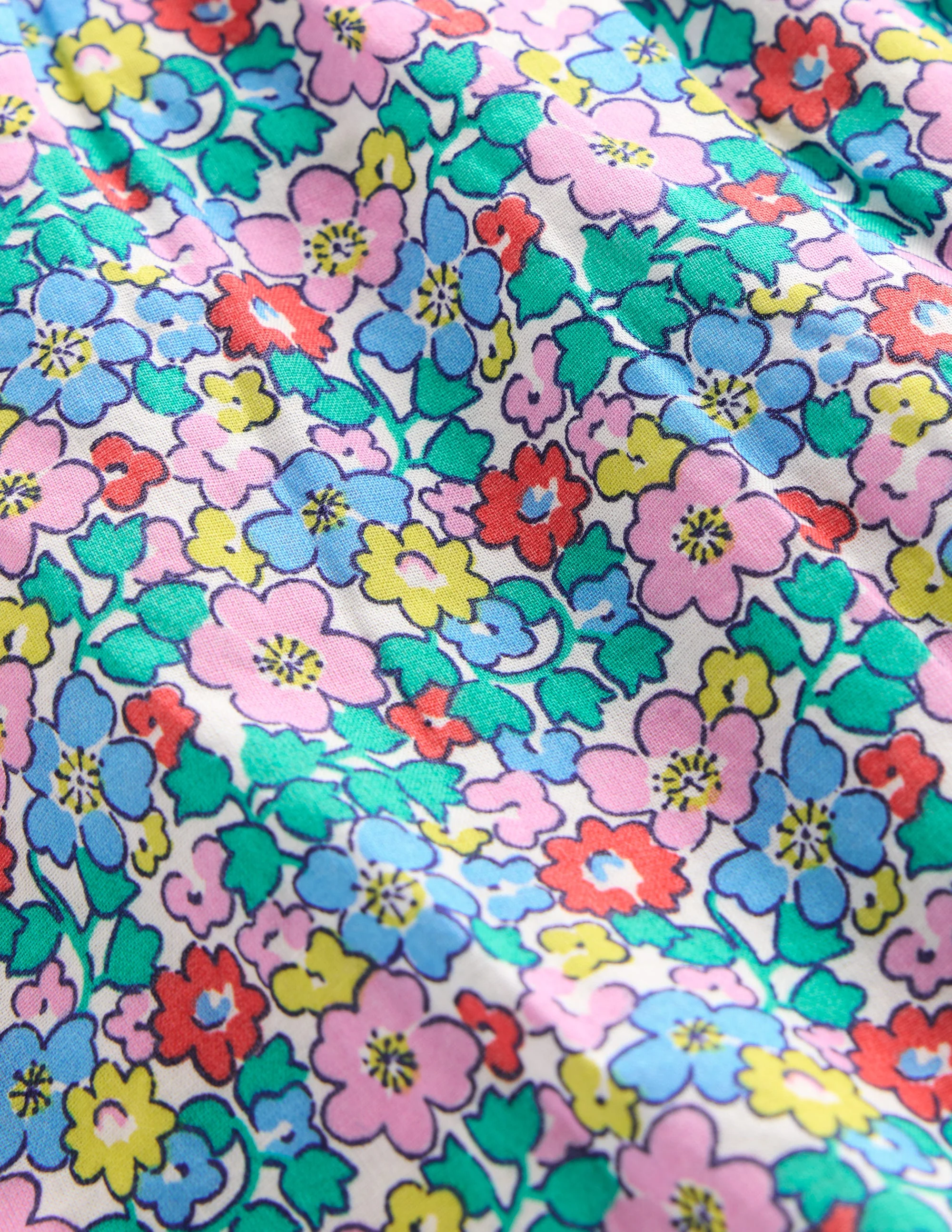 Ruffle Sleeve Romper-Multi Flowerbed - Image 3