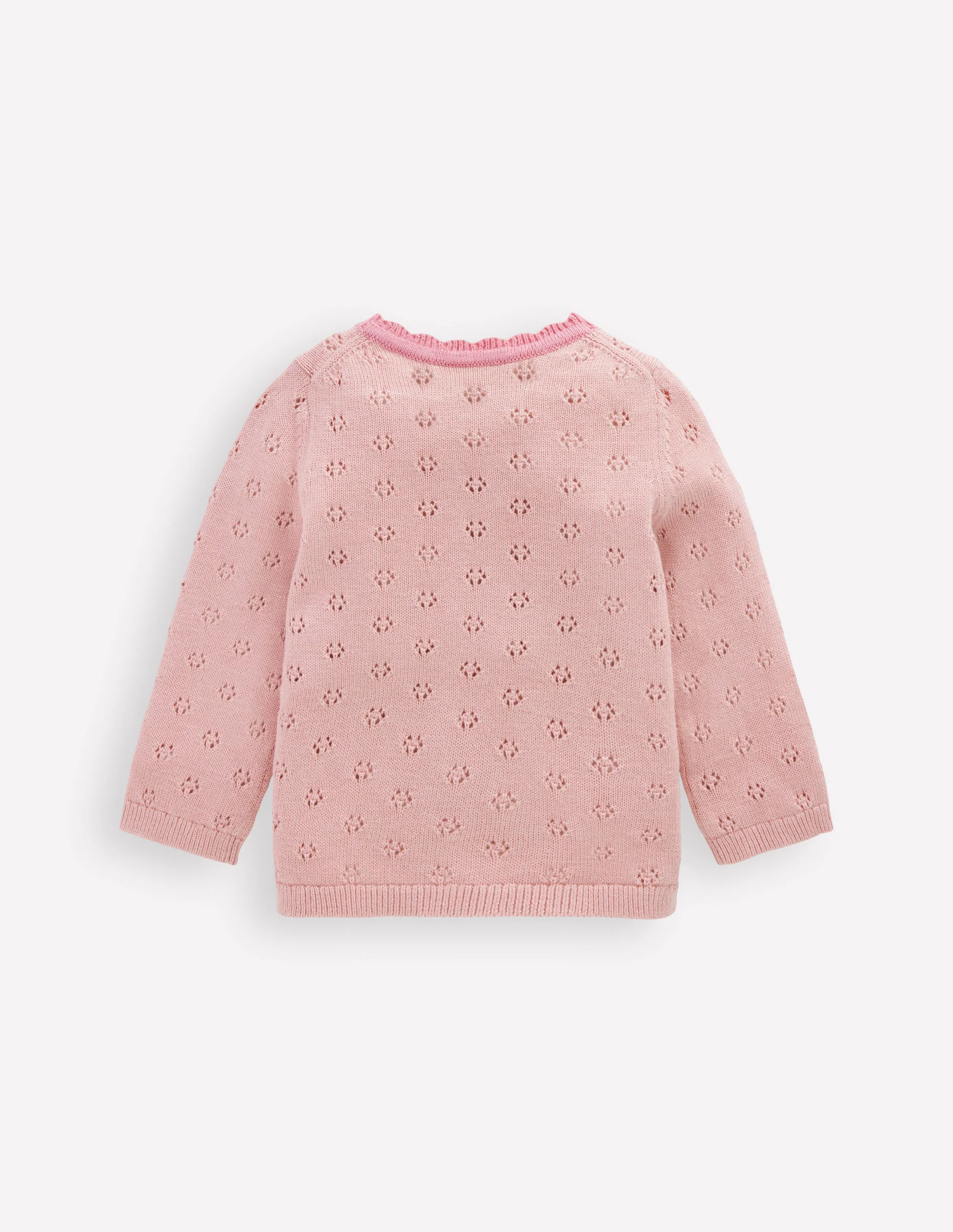 Scalloped Cardigan-Vintage Pink - Image 2