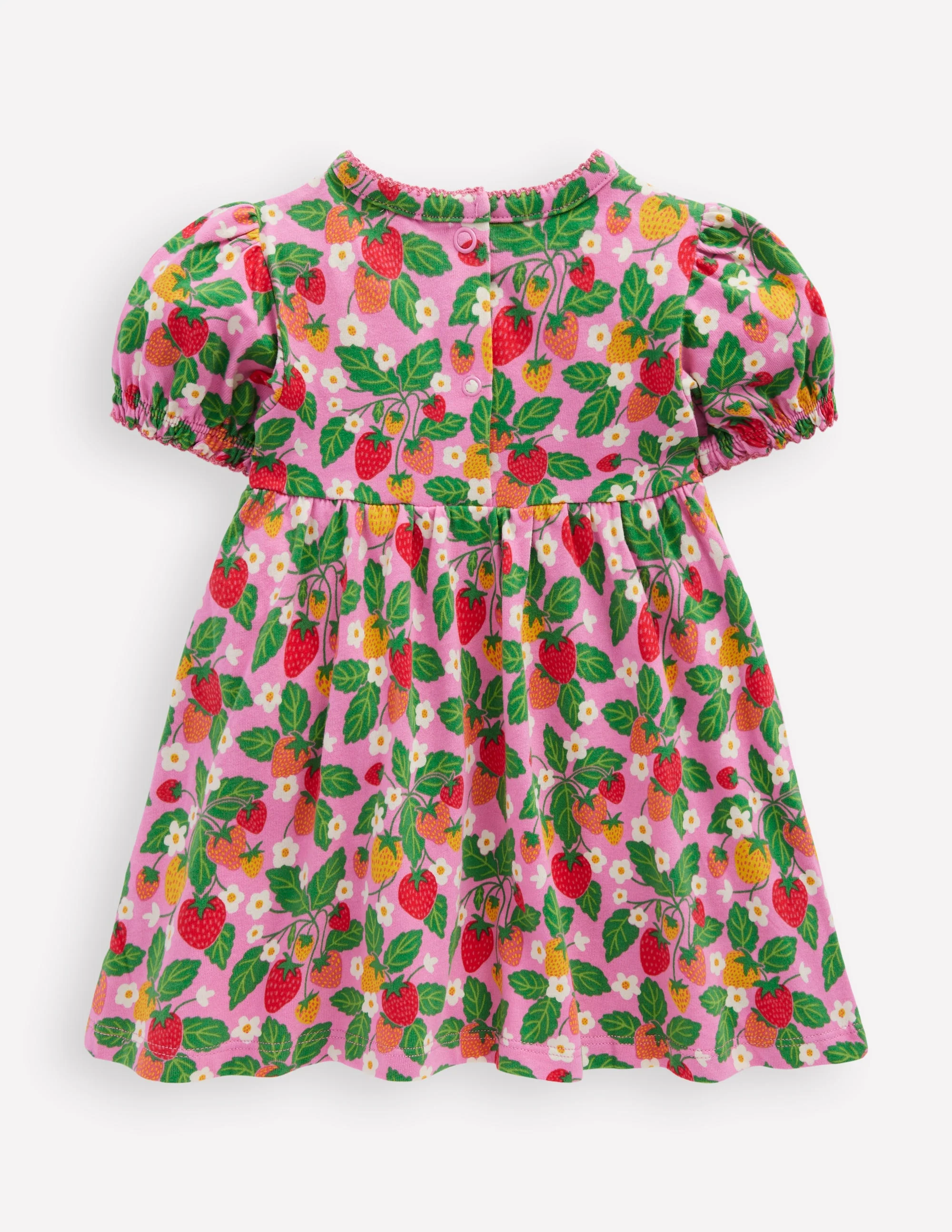 Shirred Jersey Dress-Vintage Mauve Strawberry Patch - Image 2