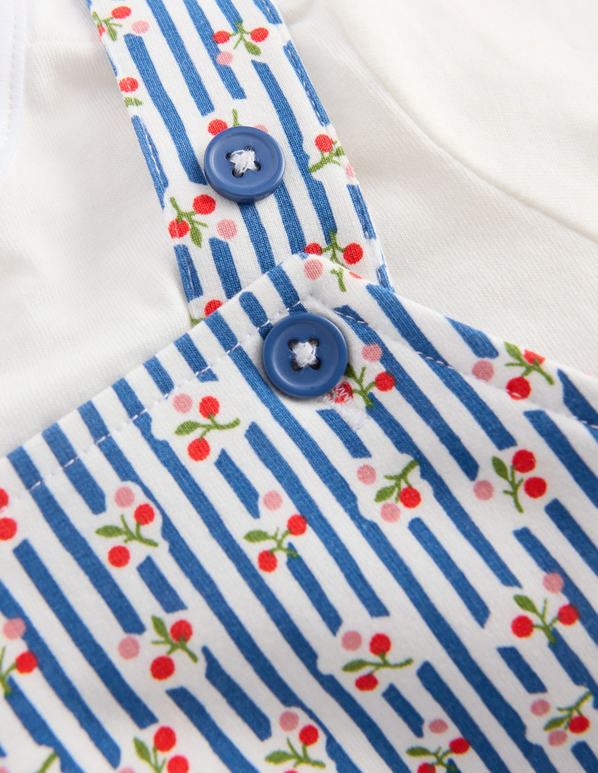 Short Jersey Dungaree Set-Bluejay Cherry Stripe - Image 3