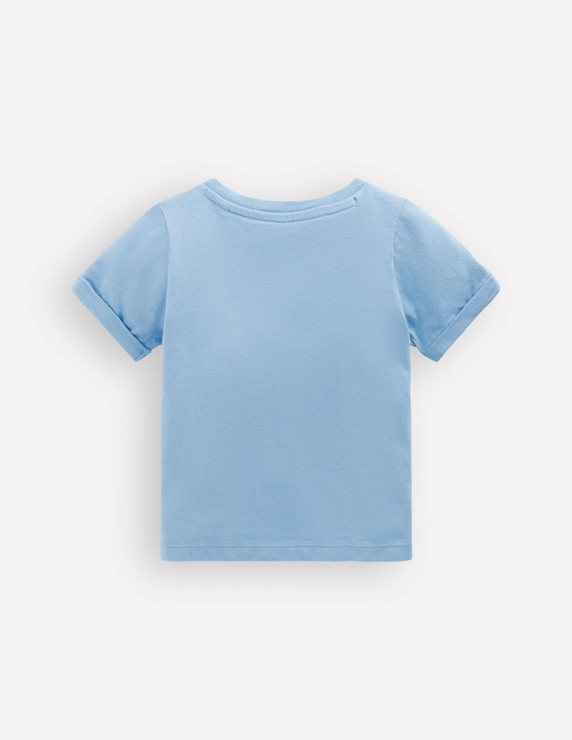 Short Sleeve Logo T-shirt-Blue Turtle Chain Stitch - Image 2