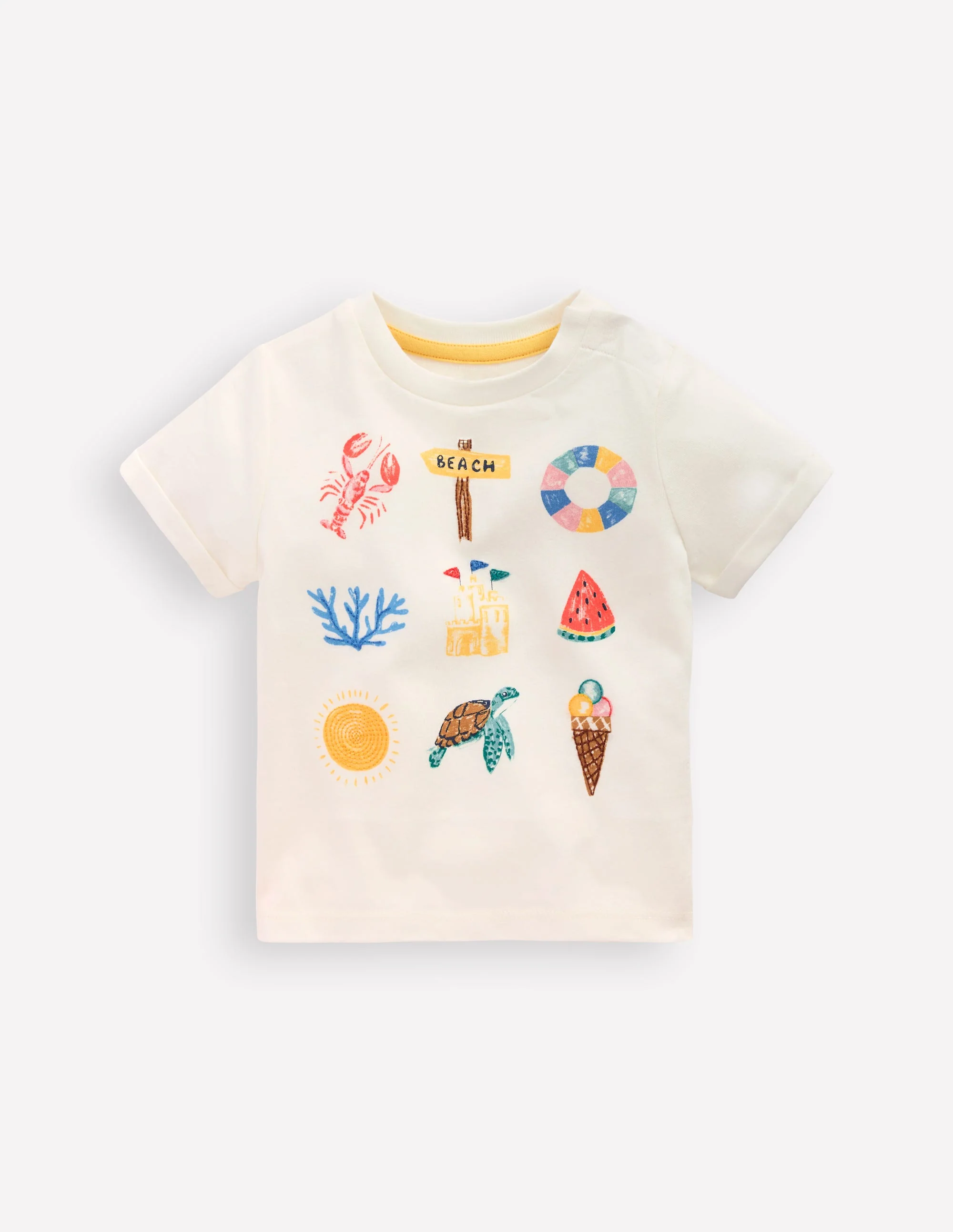 Short Sleeve Logo T-shirt-Ivory Summer Logo