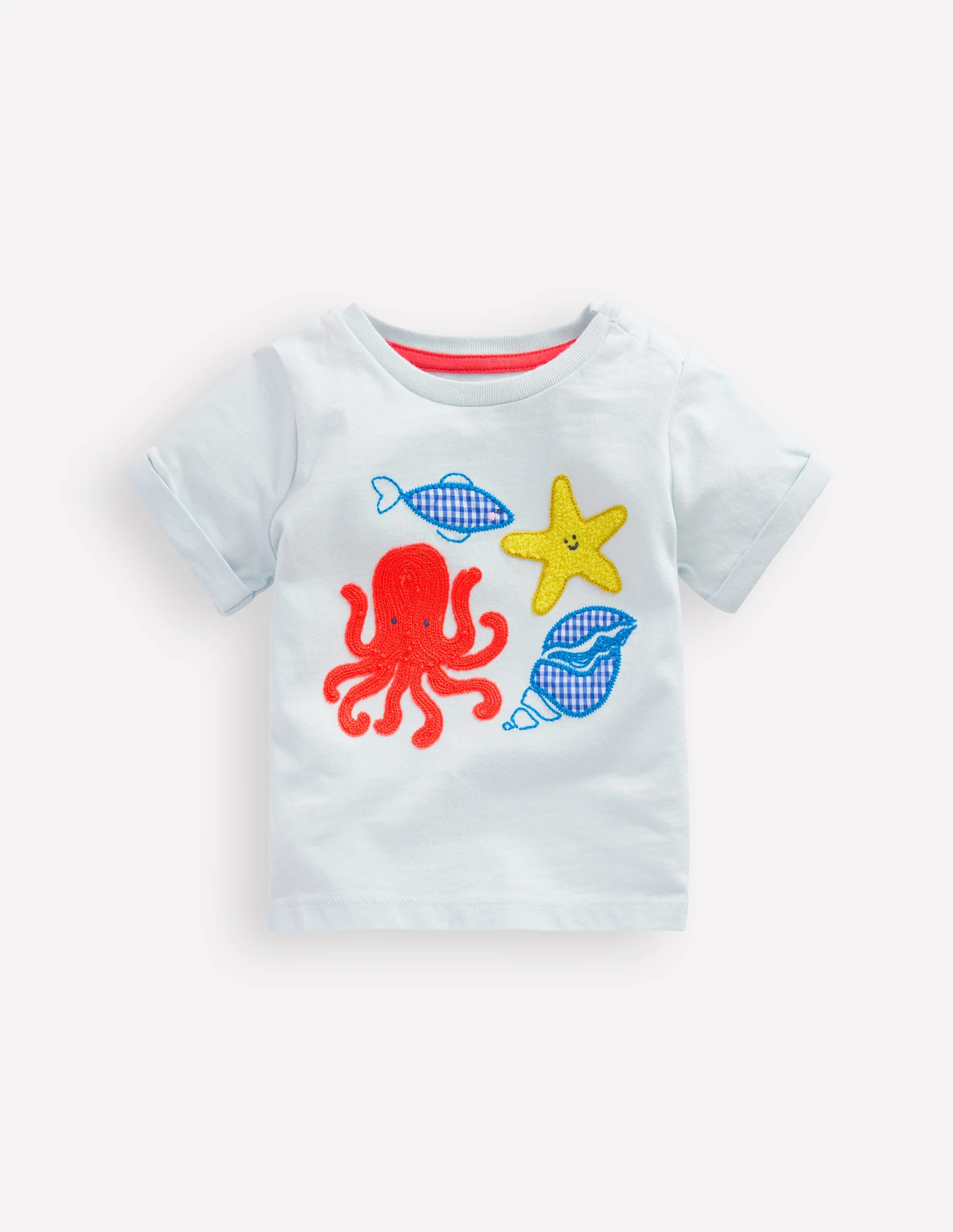 Short Sleeve Logo T-shirt-Light Blue Ocean Motifs