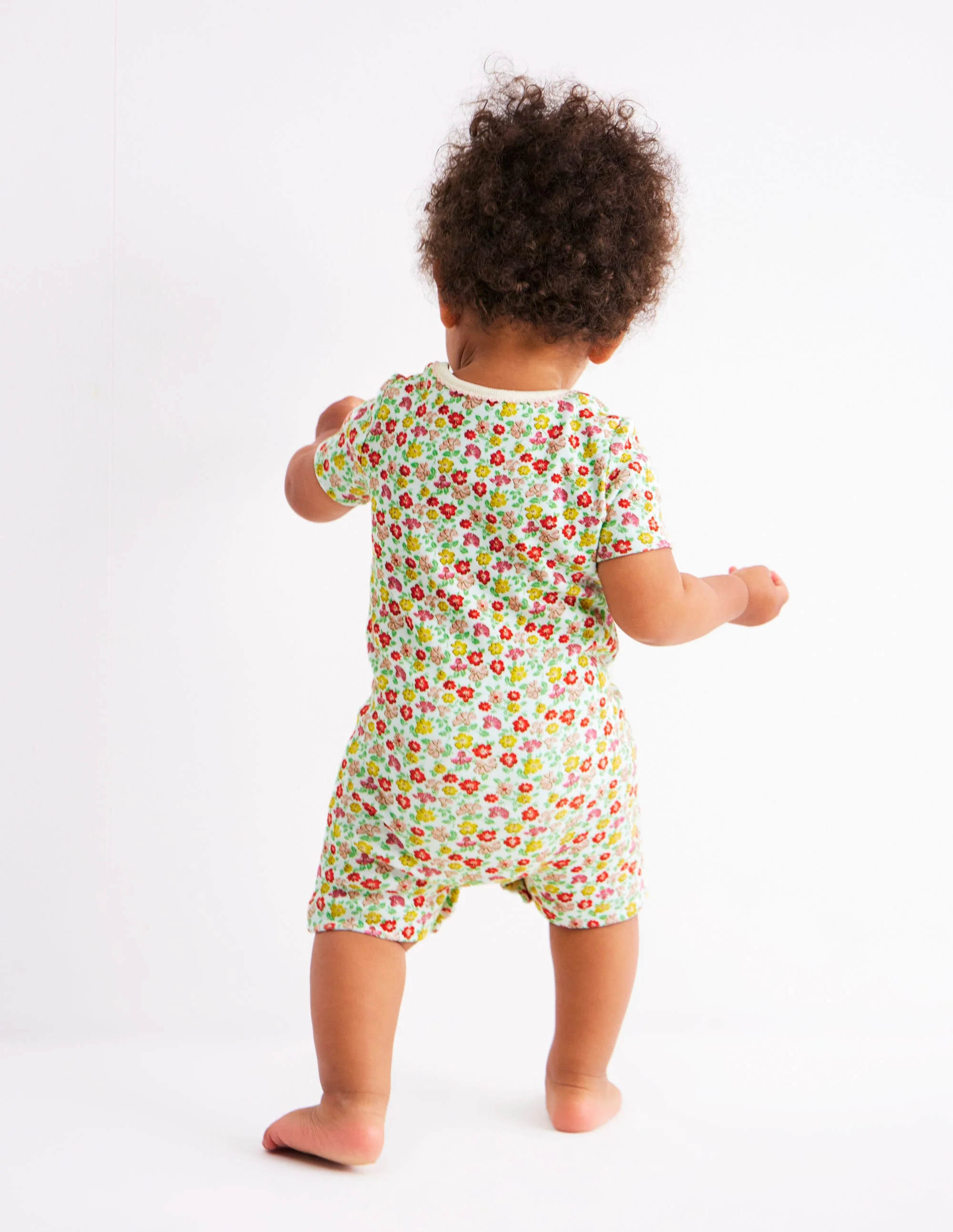 Twin Pack Short Rompers-Multi Summer Flowerbed - Image 2