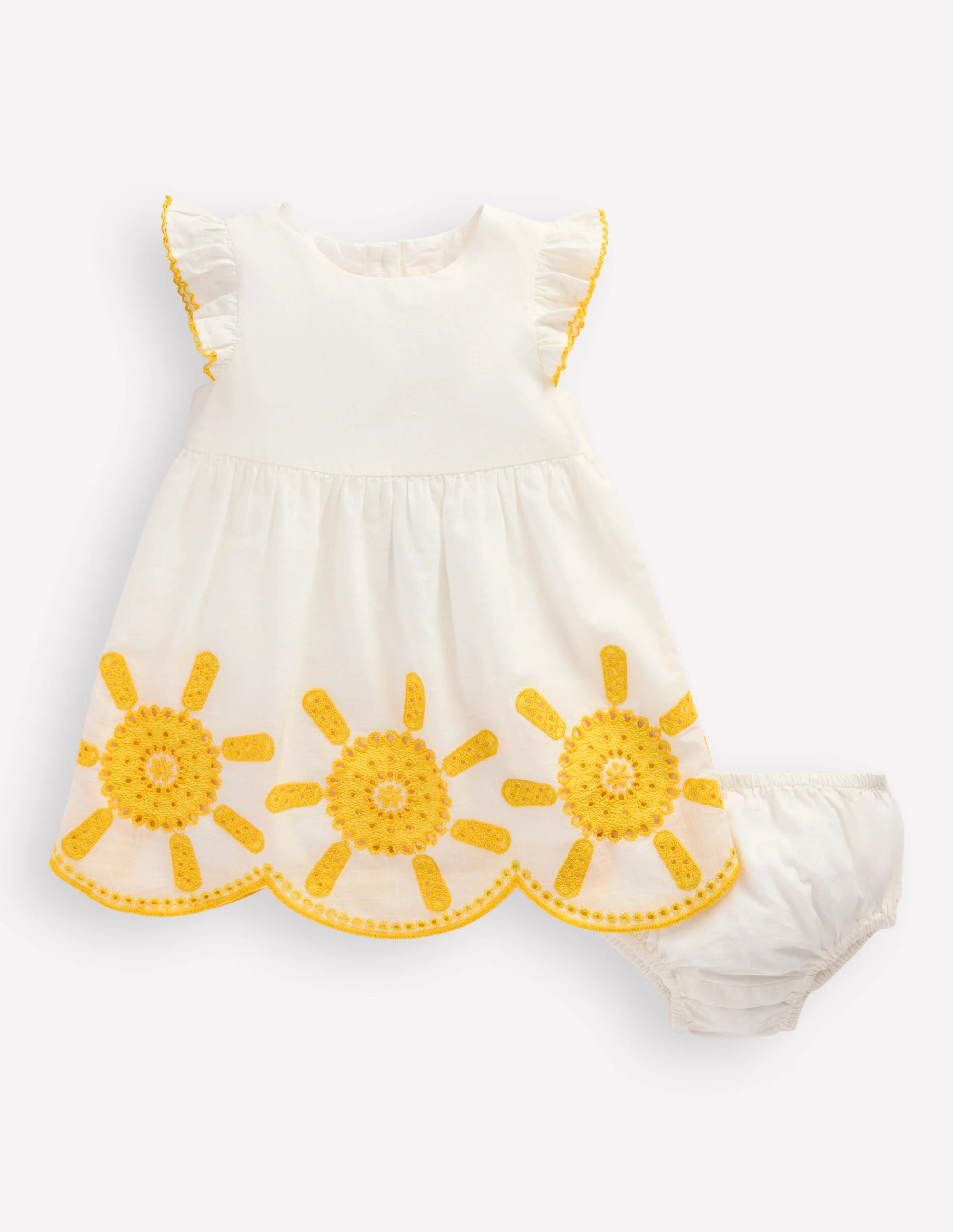 Woven Frill Dress-Ivory - Image 2